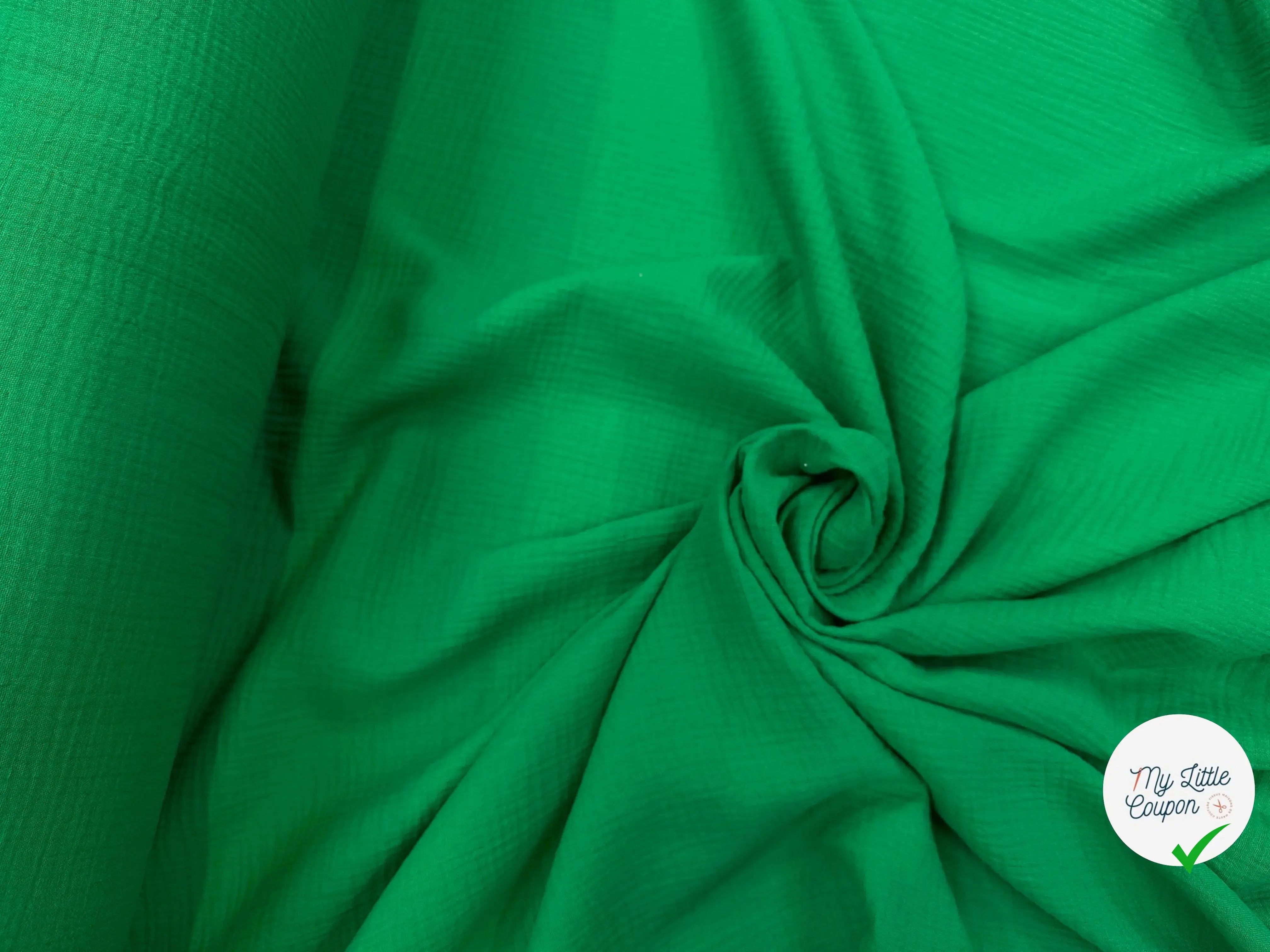 DOUBLE GAZE DE COTON VERT GAZON UNIE MLC INTERN