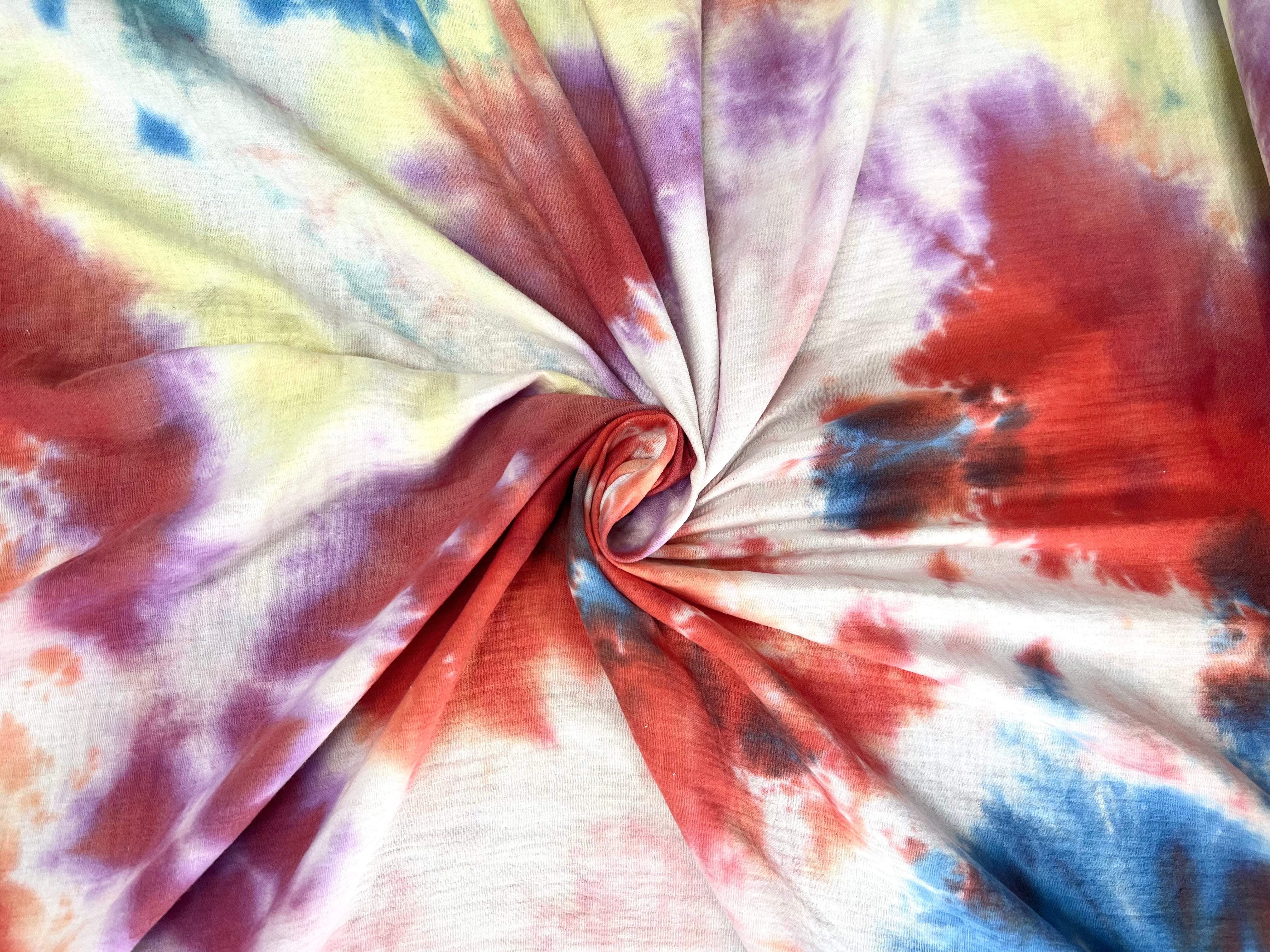 DOUBLE GAZE IMPRIMÉE TYE AND DYE COTON ORGANIQUE CERTIFICATION GOTS - My Little Coupon