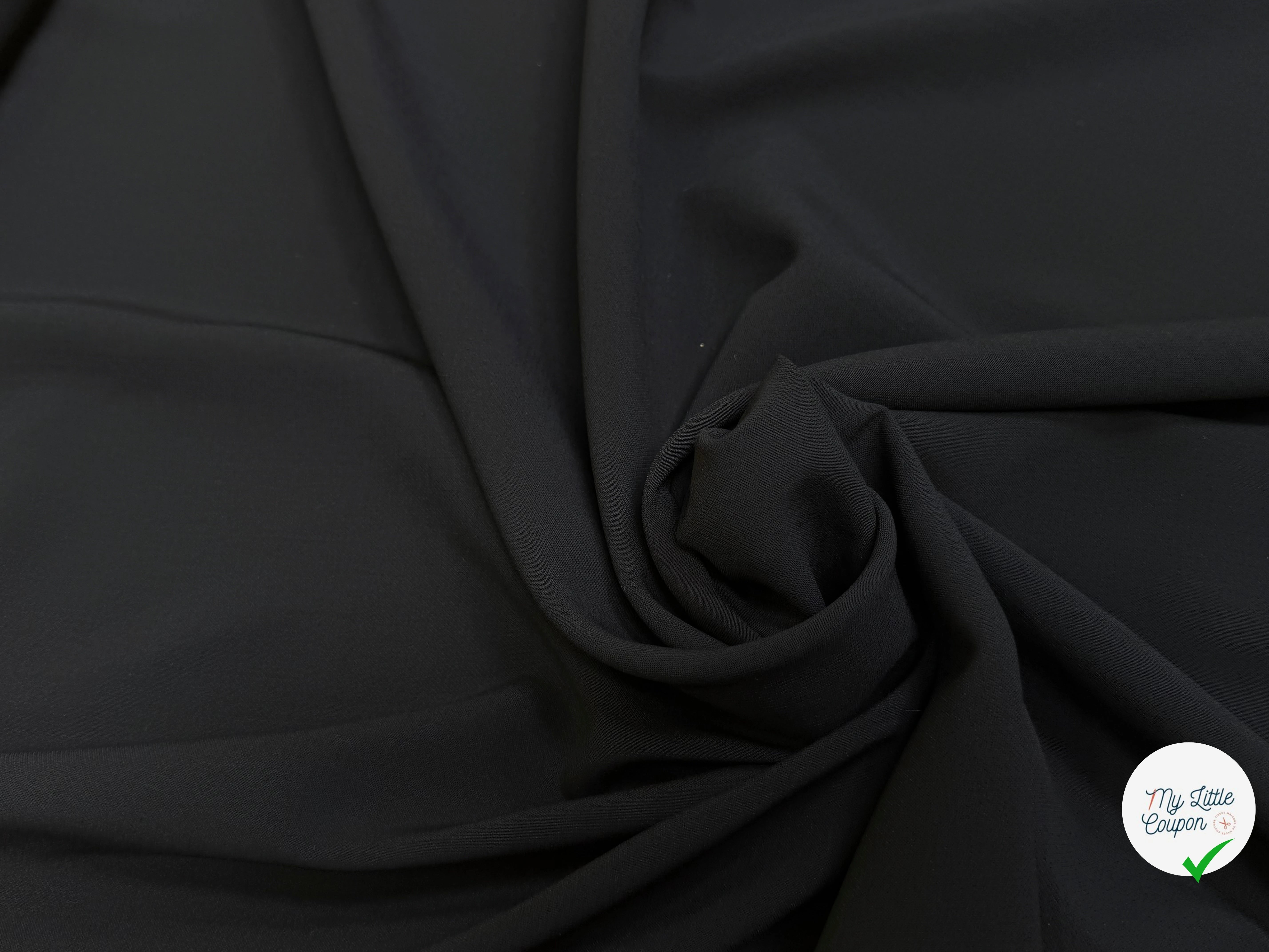 (Chute) DRAPERIE 100% LAINE VIERGE NOIR STRETCH BELLE TENUE - My Little Coupon