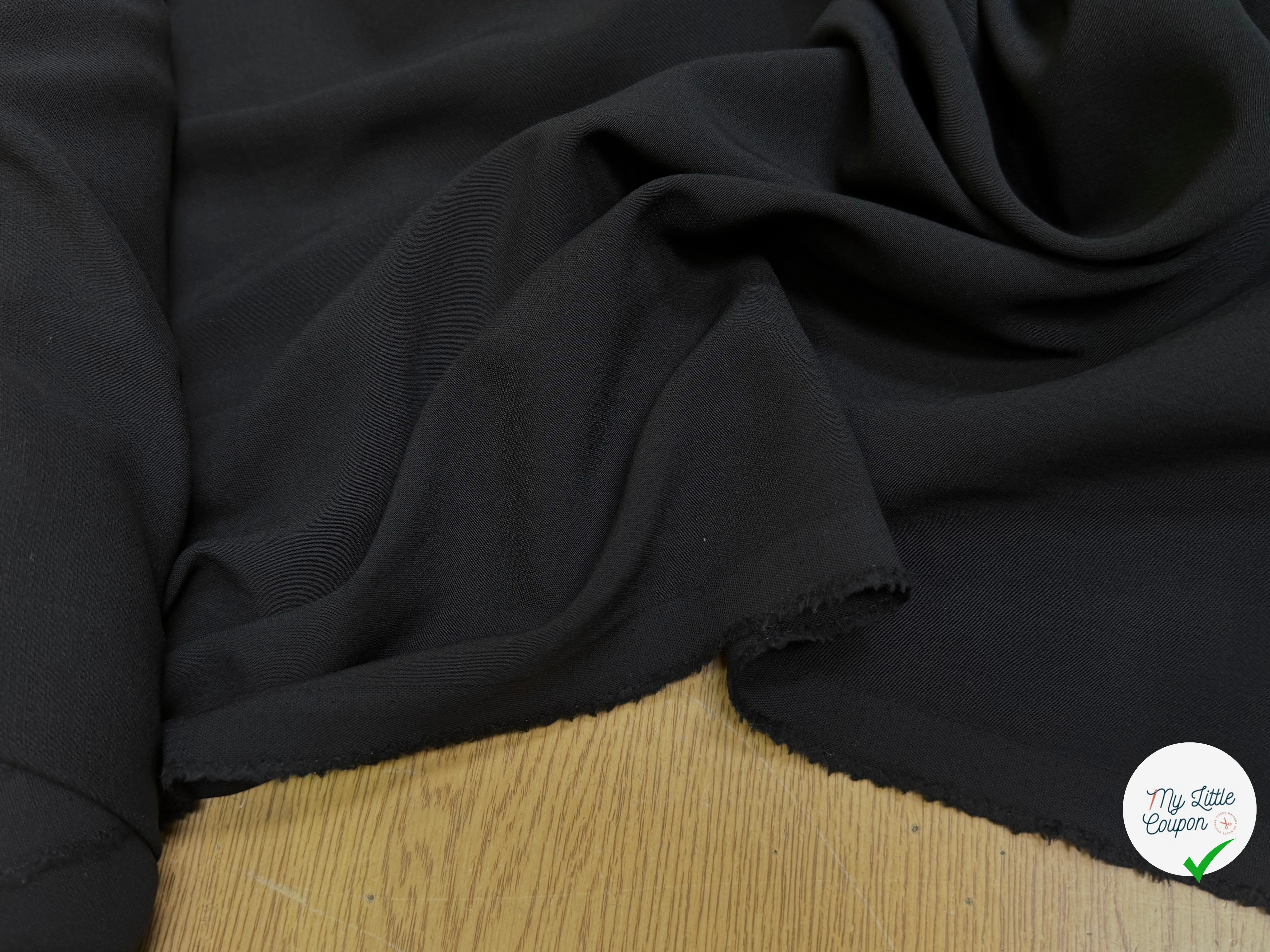 (Chute) DRAPERIE 100% LAINE VIERGE NOIR STRETCH BELLE TENUE - My Little Coupon
