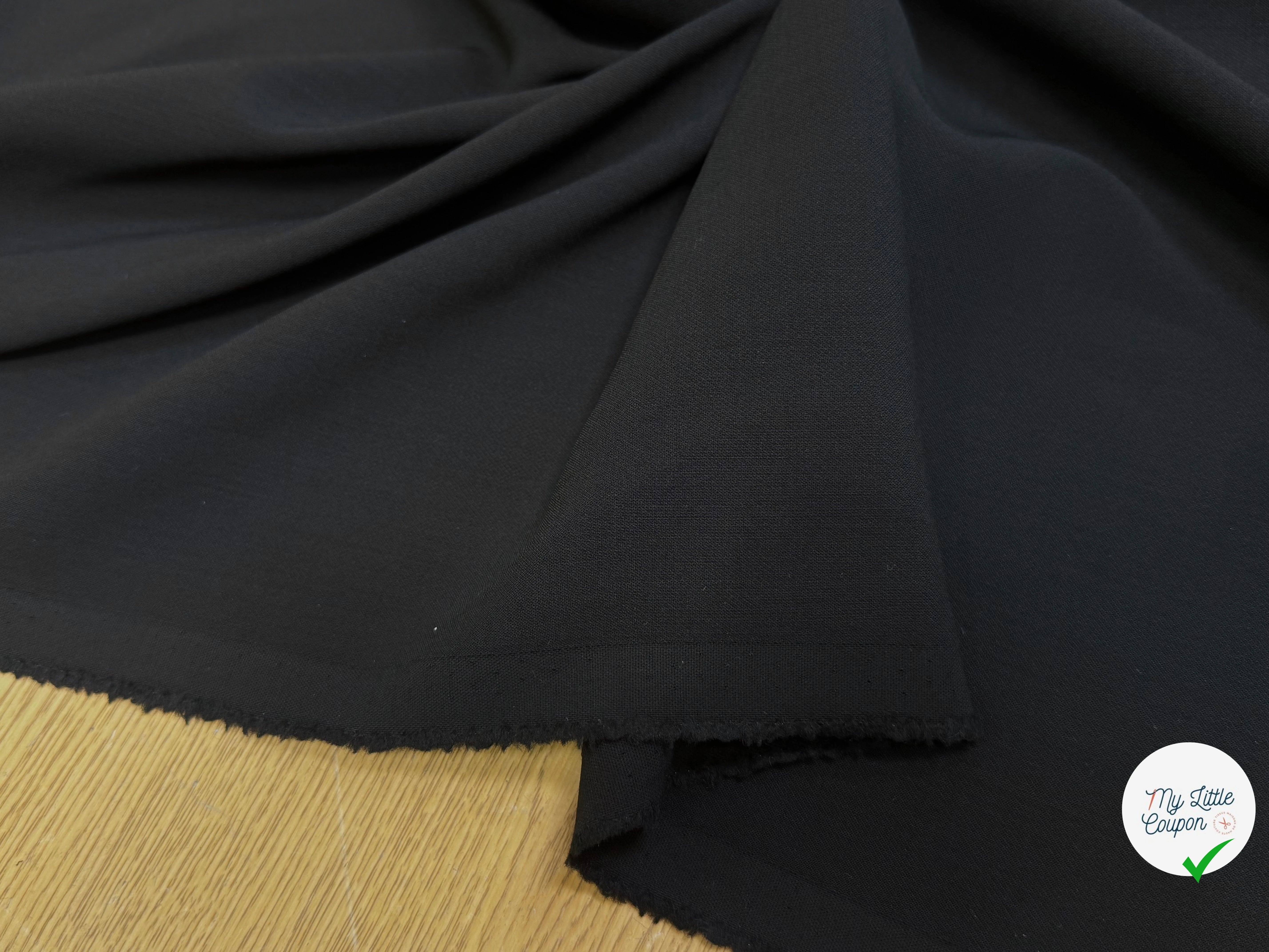(Chute) DRAPERIE 100% LAINE VIERGE NOIR STRETCH BELLE TENUE - My Little Coupon