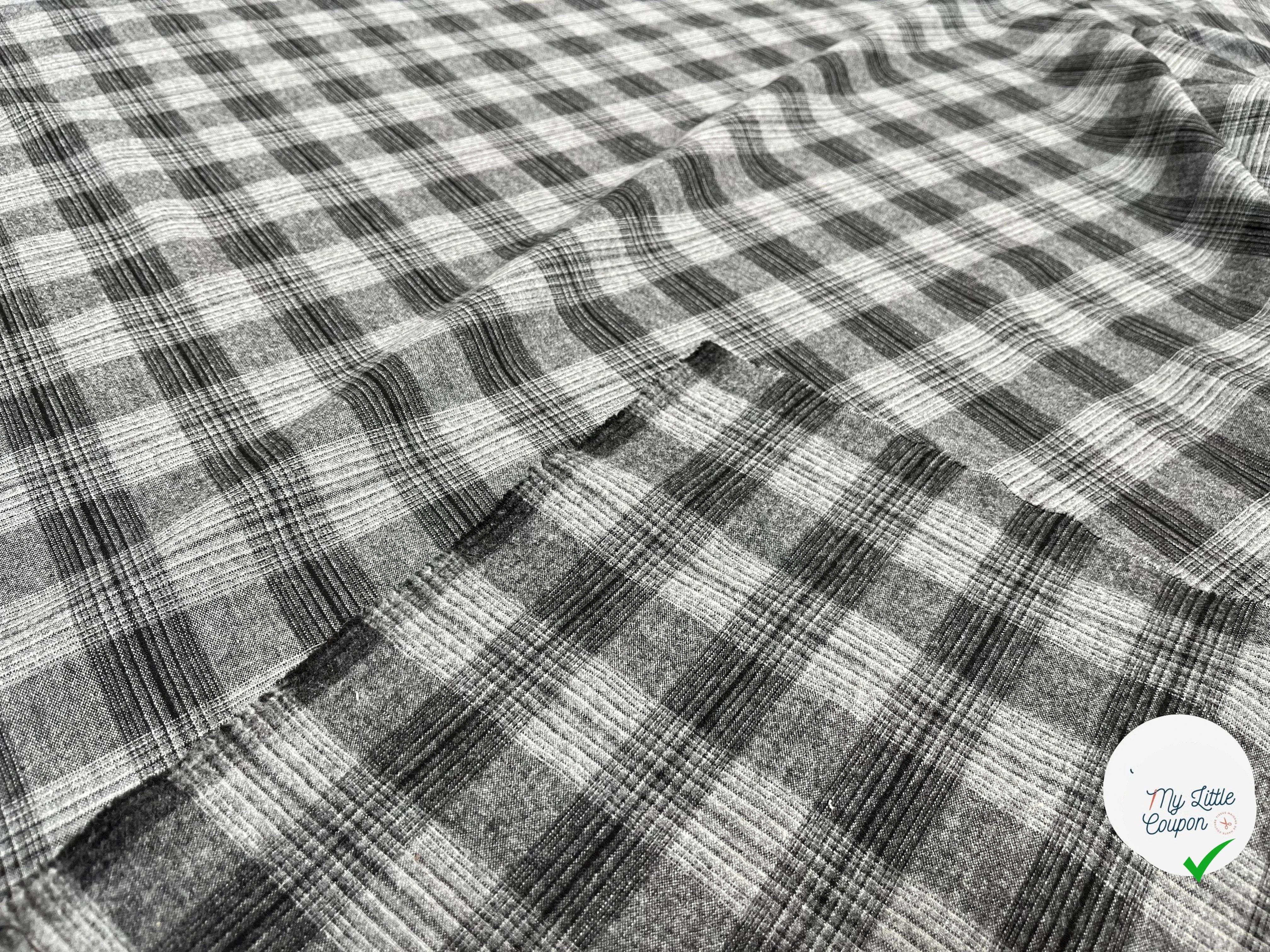 DRAPERIE FLANELLE MOTIF PRINCE DE GALLES GRIS - My Little Coupon