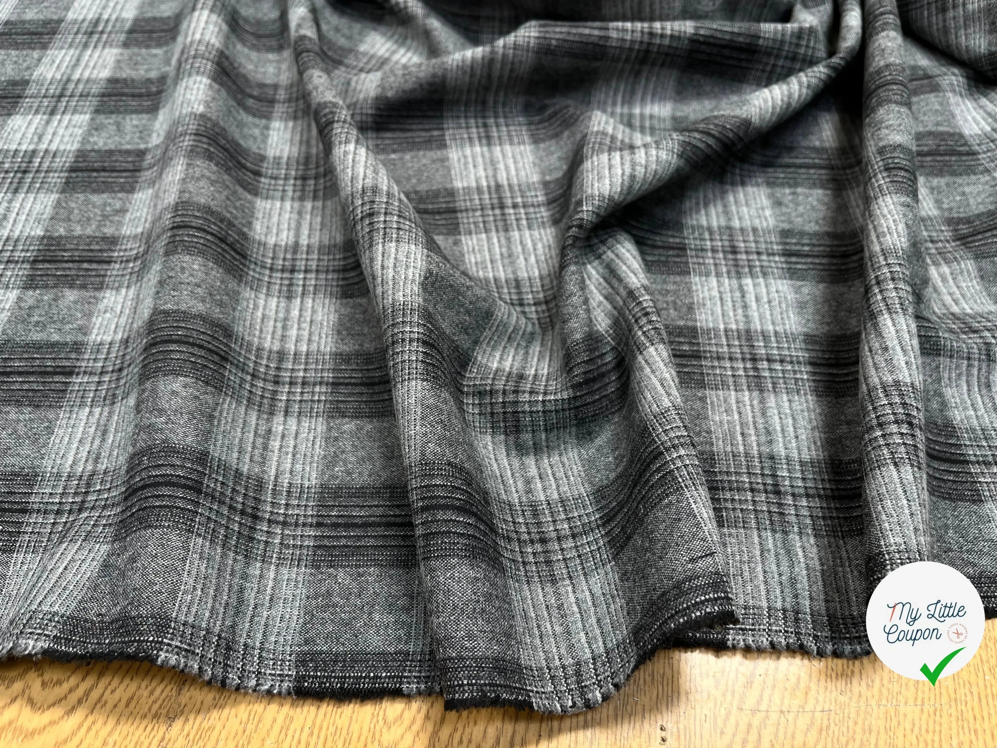 DRAPERIE FLANELLE MOTIF PRINCE DE GALLES GRIS - My Little Coupon