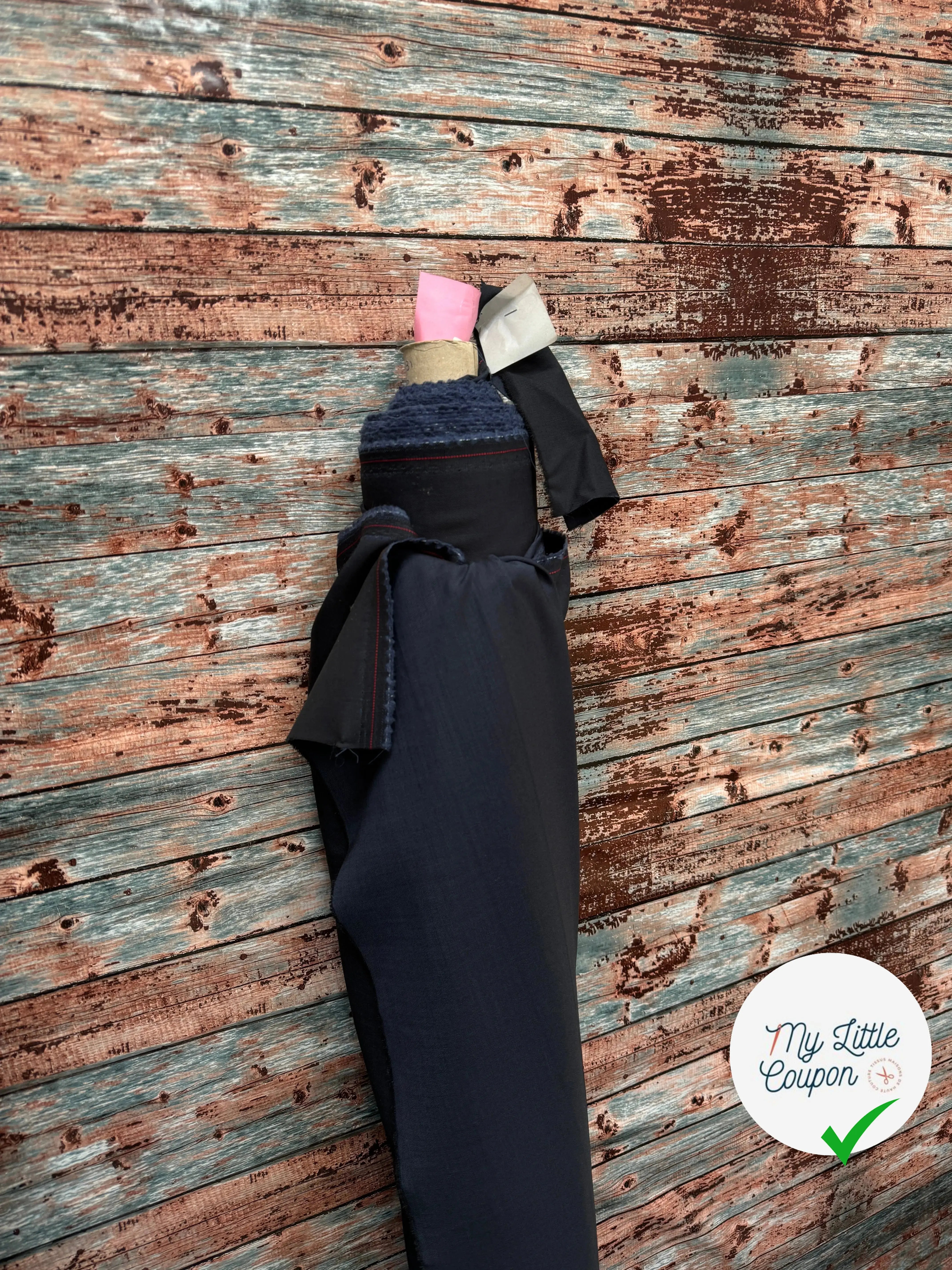 DRAPERIE ITALIENNE LAINE BLEU MARINE MARZOTTO - My Little Coupon