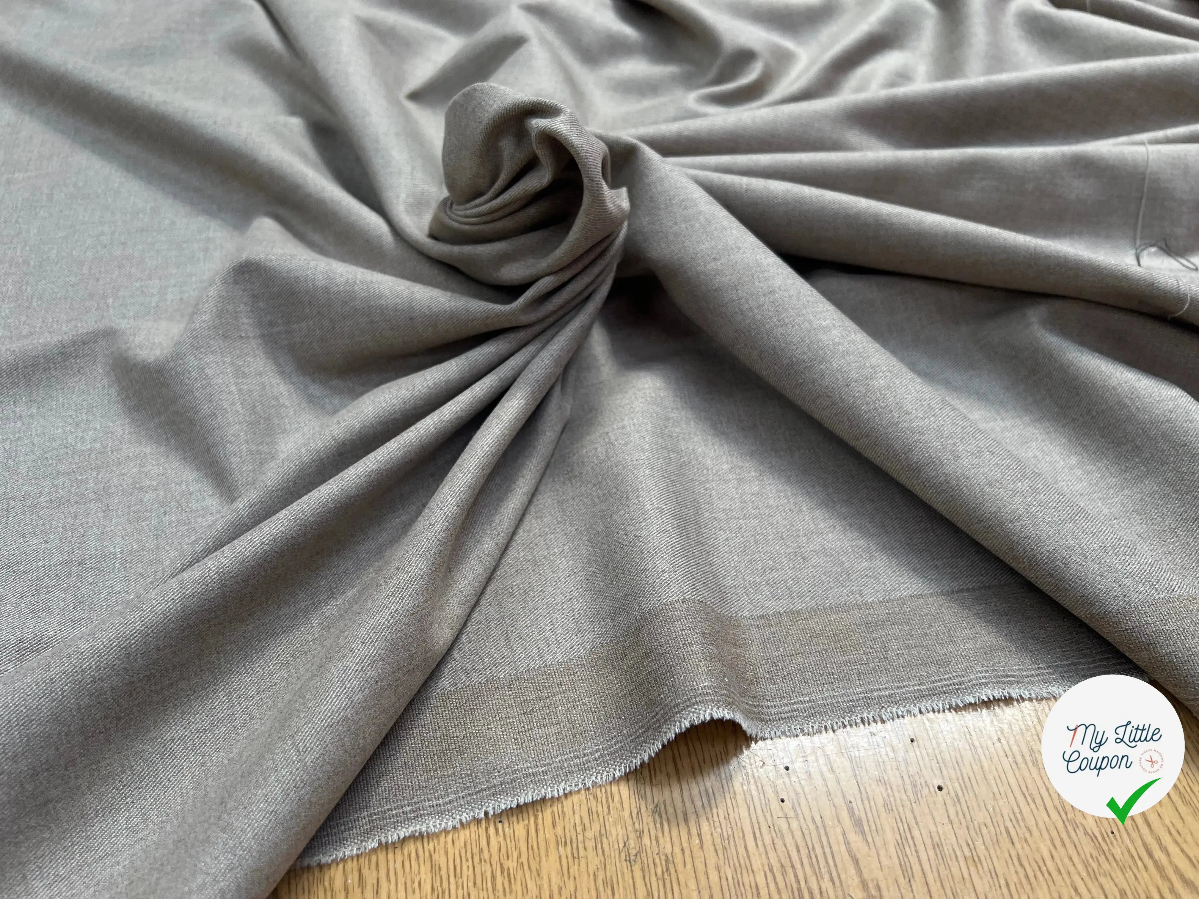 FLANELLE DE COTON SERGÉE MARRON GLACÉ - My Little Coupon