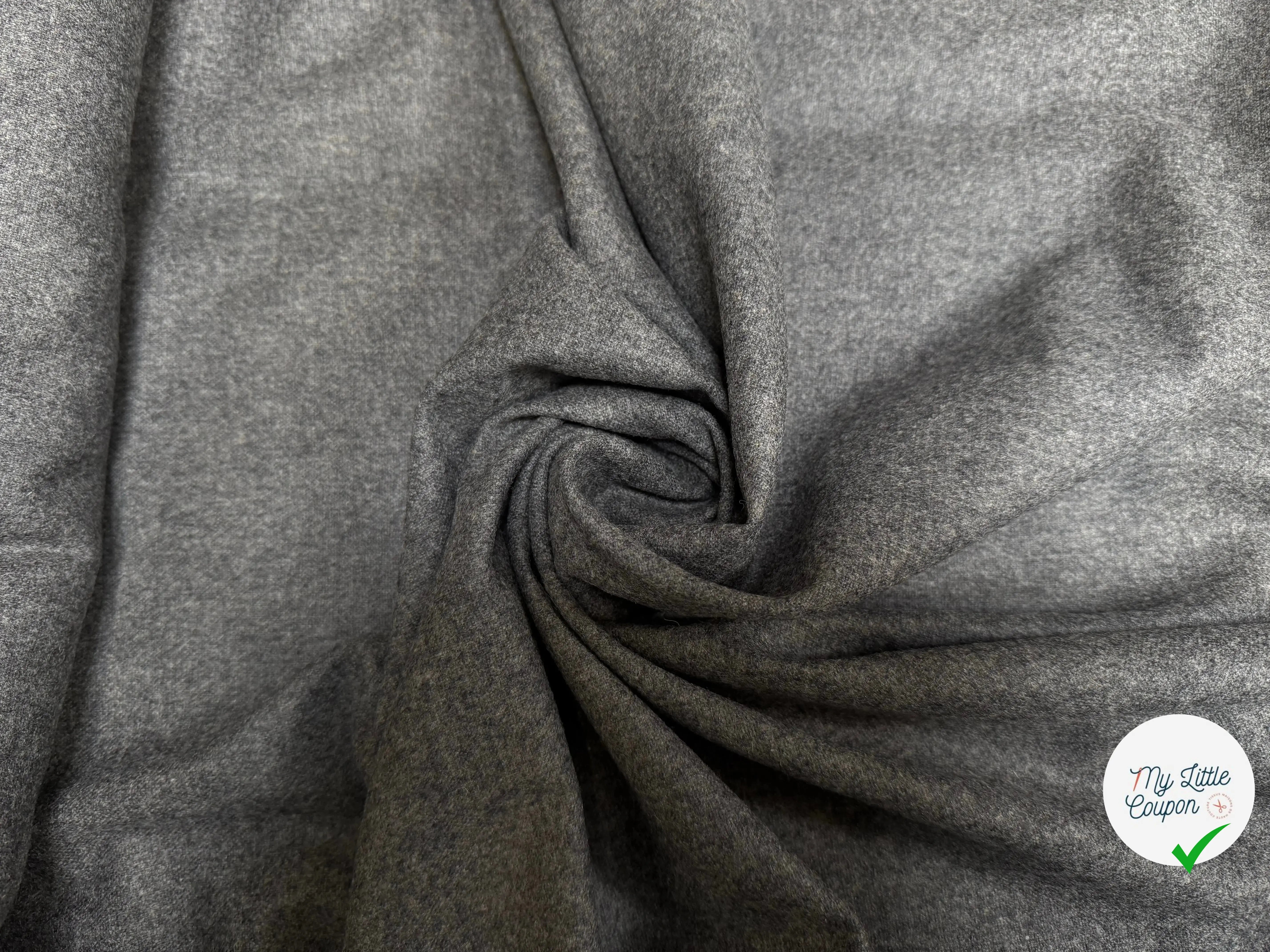 FLANELLE DE LAINE LOURDE UNI GRIS CLAIR - My Little Coupon