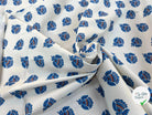 GABARDINE DE COTON FOND BLANC ÉCRU MOTIF INDIAN - My Little Coupon