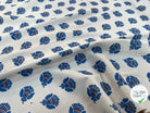GABARDINE DE COTON FOND BLANC ÉCRU MOTIF INDIAN - My Little Coupon