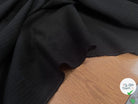 GABARDINE DE COTON PEAU DE PÊCHE FOND NOIR LIGNES BLANC - My Little Coupon