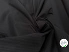 GABARDINE DE COTON PEAU DE PÊCHE FOND NOIR LIGNES BLANC - My Little Coupon