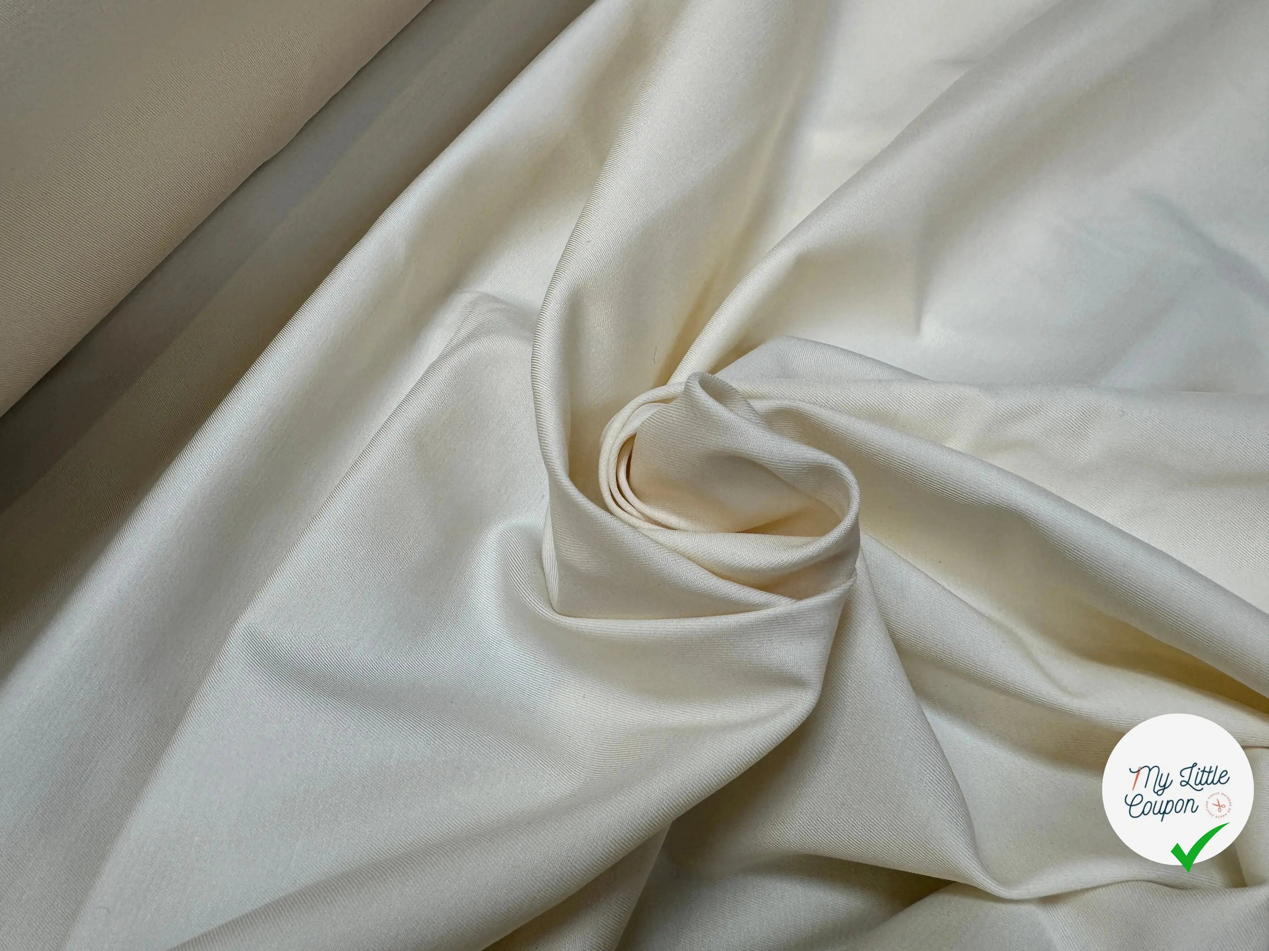 GABARDINE DE COTON STRETCH IVORY - My Little Coupon
