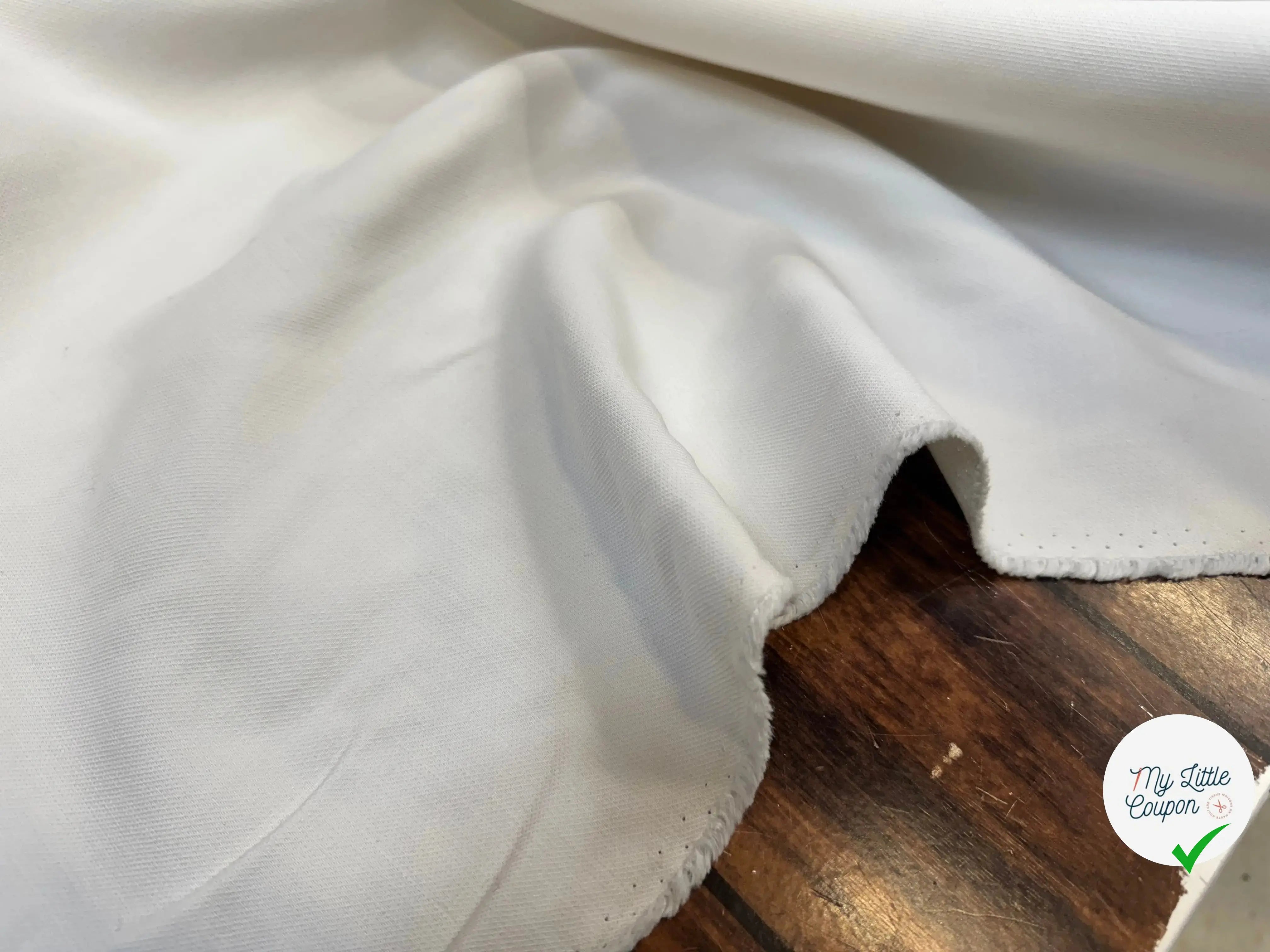 GABARDINE DE LAINE BLANC CASSÉ - My Little Coupon