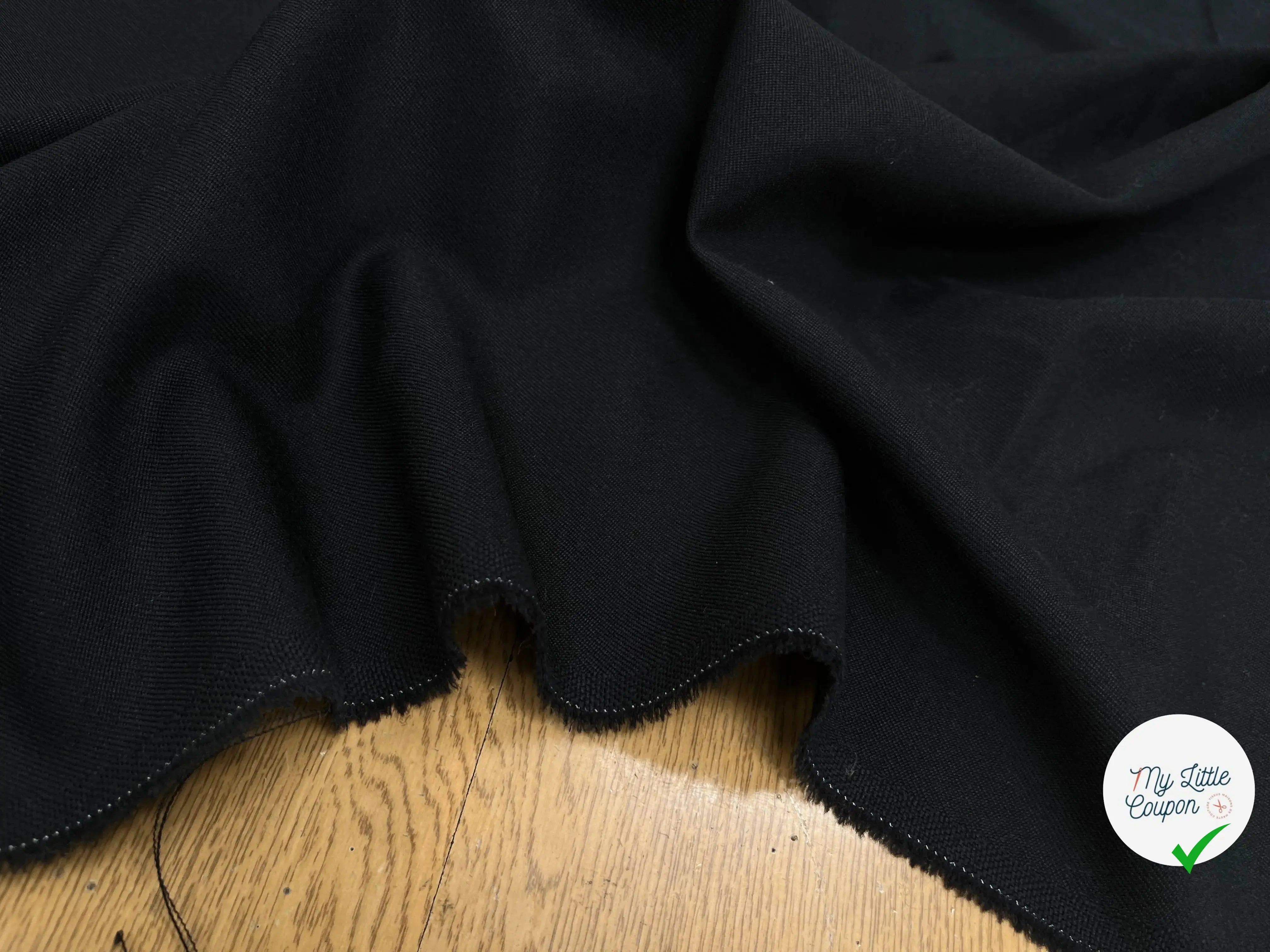 GABARDINE DE LAINE NOIR SERGEE - My Little Coupon