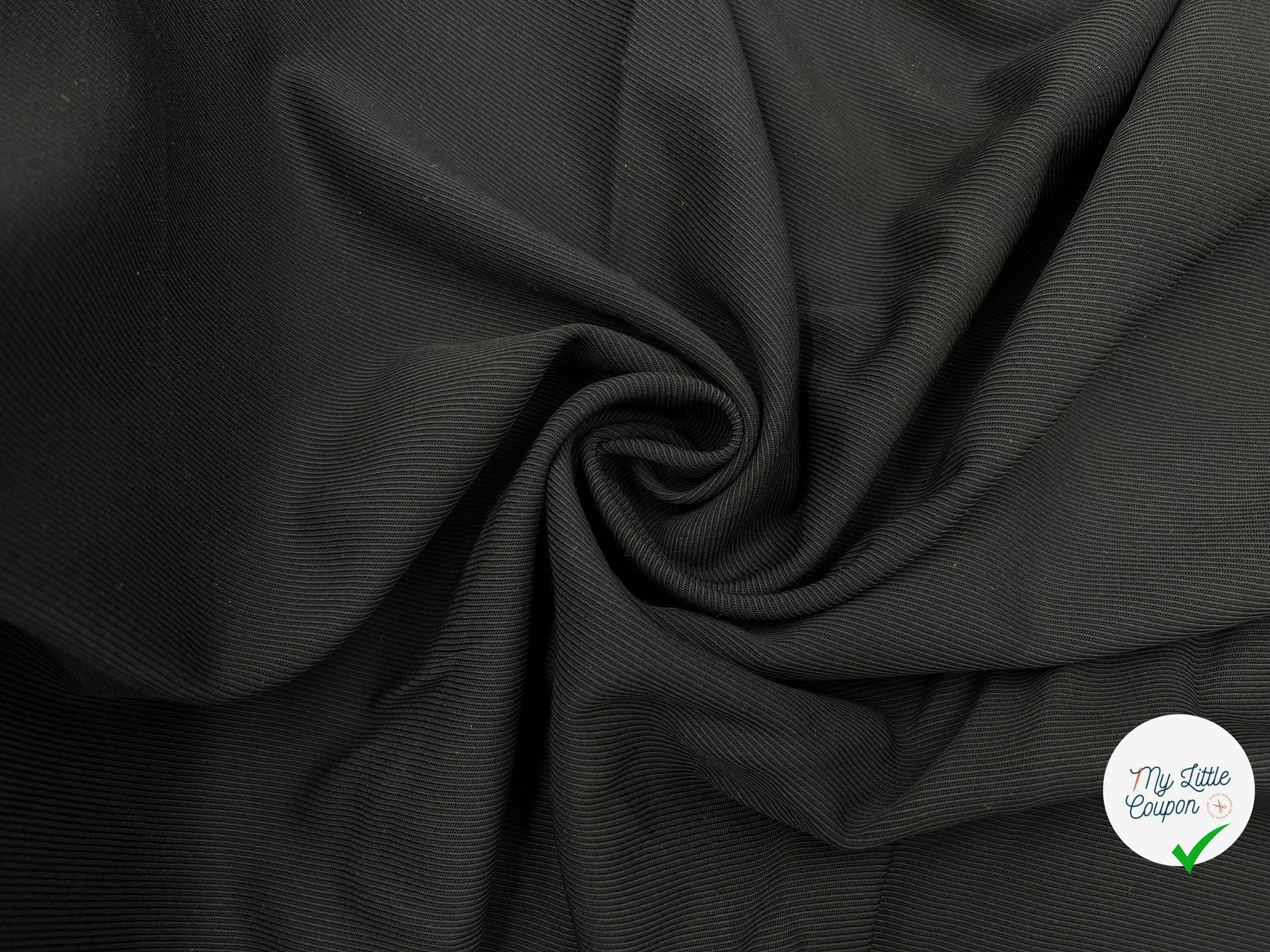 GABARDINE DRILL DE LAINE SOUPLE BLACK - My Little Coupon - tissu - coudre