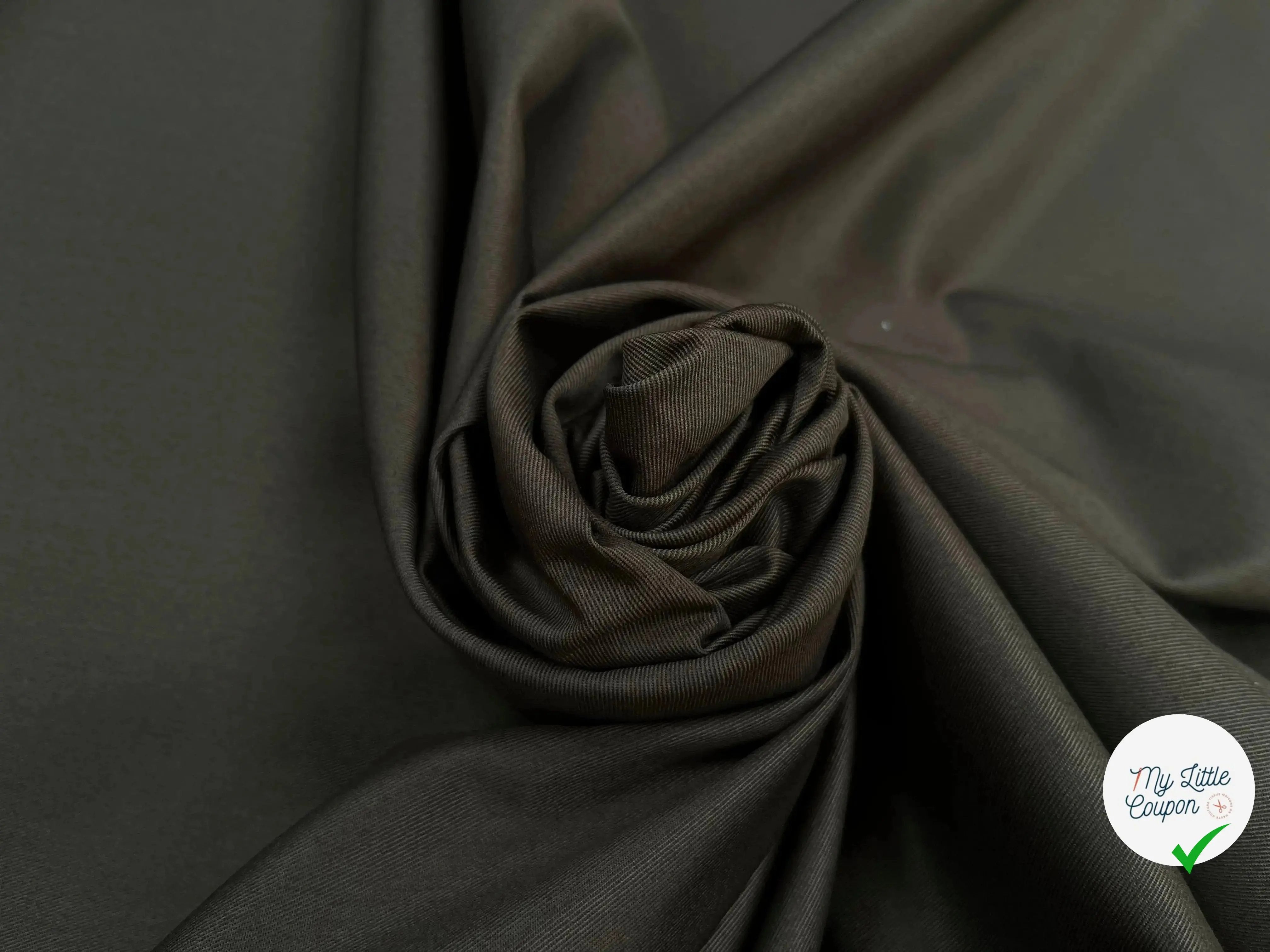 GABARDINE FINEMENT SERGÉ CRAQUANTE KAKI - My Little Coupon