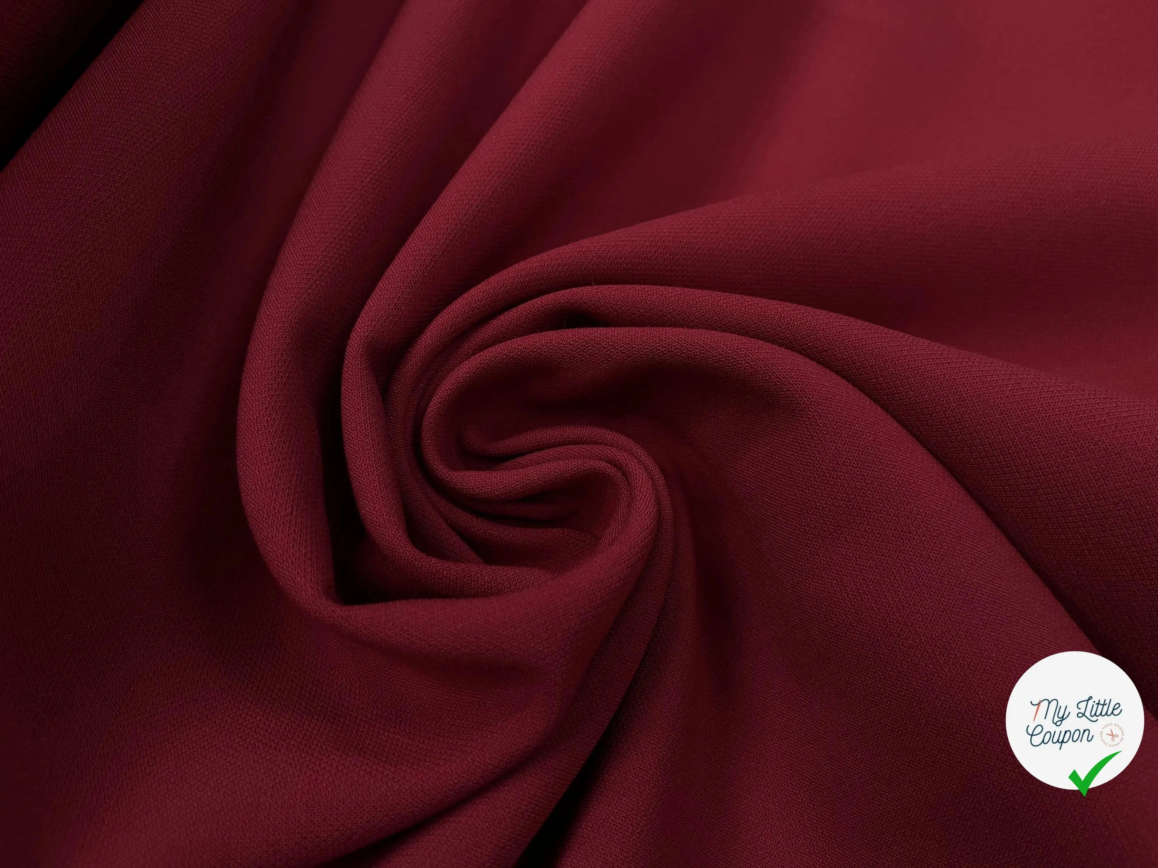 GABARDINE LAINE VIERGE ROUGE RUBY STRETCH - My Little Coupon
