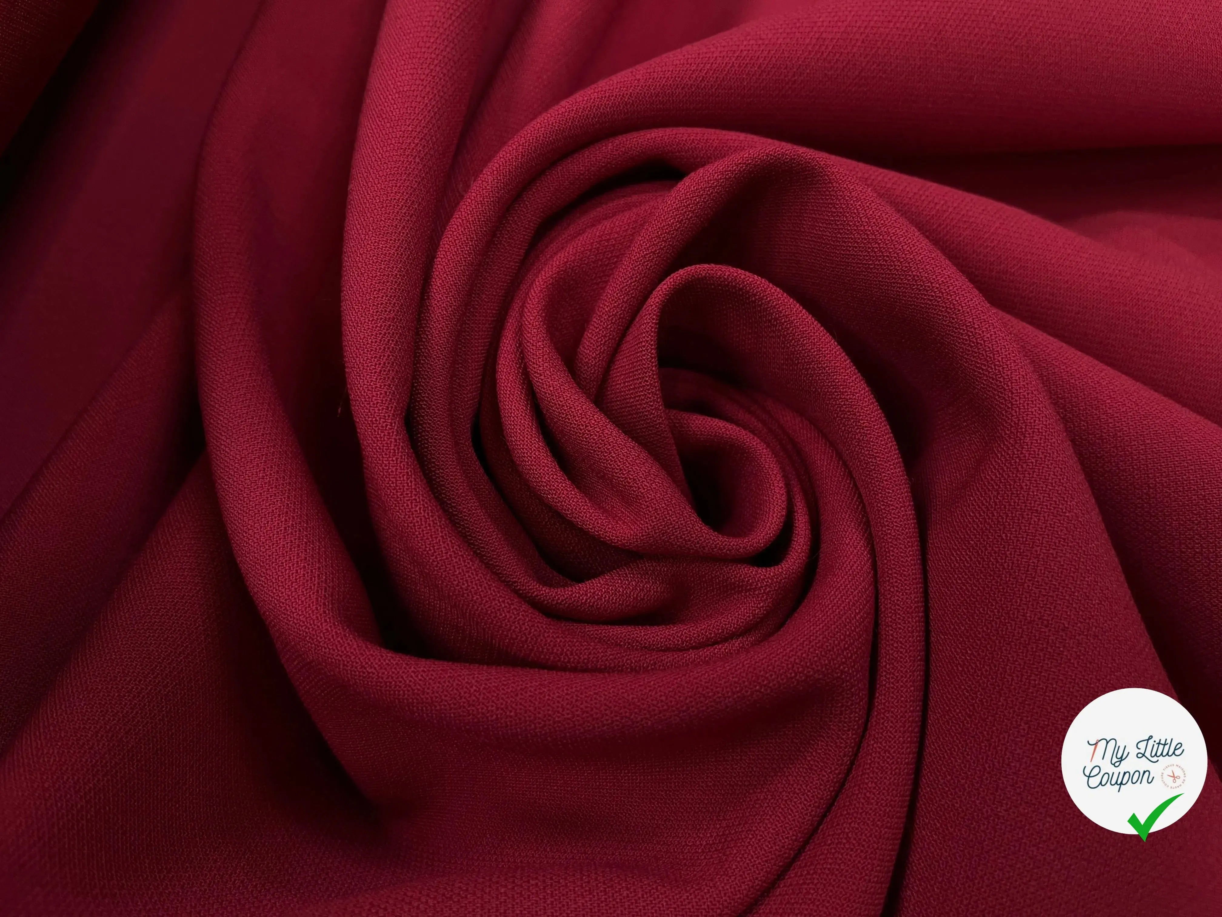 GABARDINE LAINE VIERGE ROUGE RUBY STRETCH - My Little Coupon