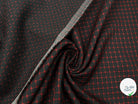 GABARDINE REBRODÉE DE CARREAUX BLACK ET RED - My Little Coupon - tissu - coudre
