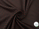 GABARDINE REBRODÉE DE CARREAUX BLACK ET RED - My Little Coupon - tissu - coudre