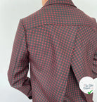 GABARDINE  REBRODÉE DE CARREAUX BLACK ET RED MSO