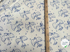 GABARDINE STRETCH DE COTON BLANC CASSÉ OISEAU BLEU - My Little Coupon