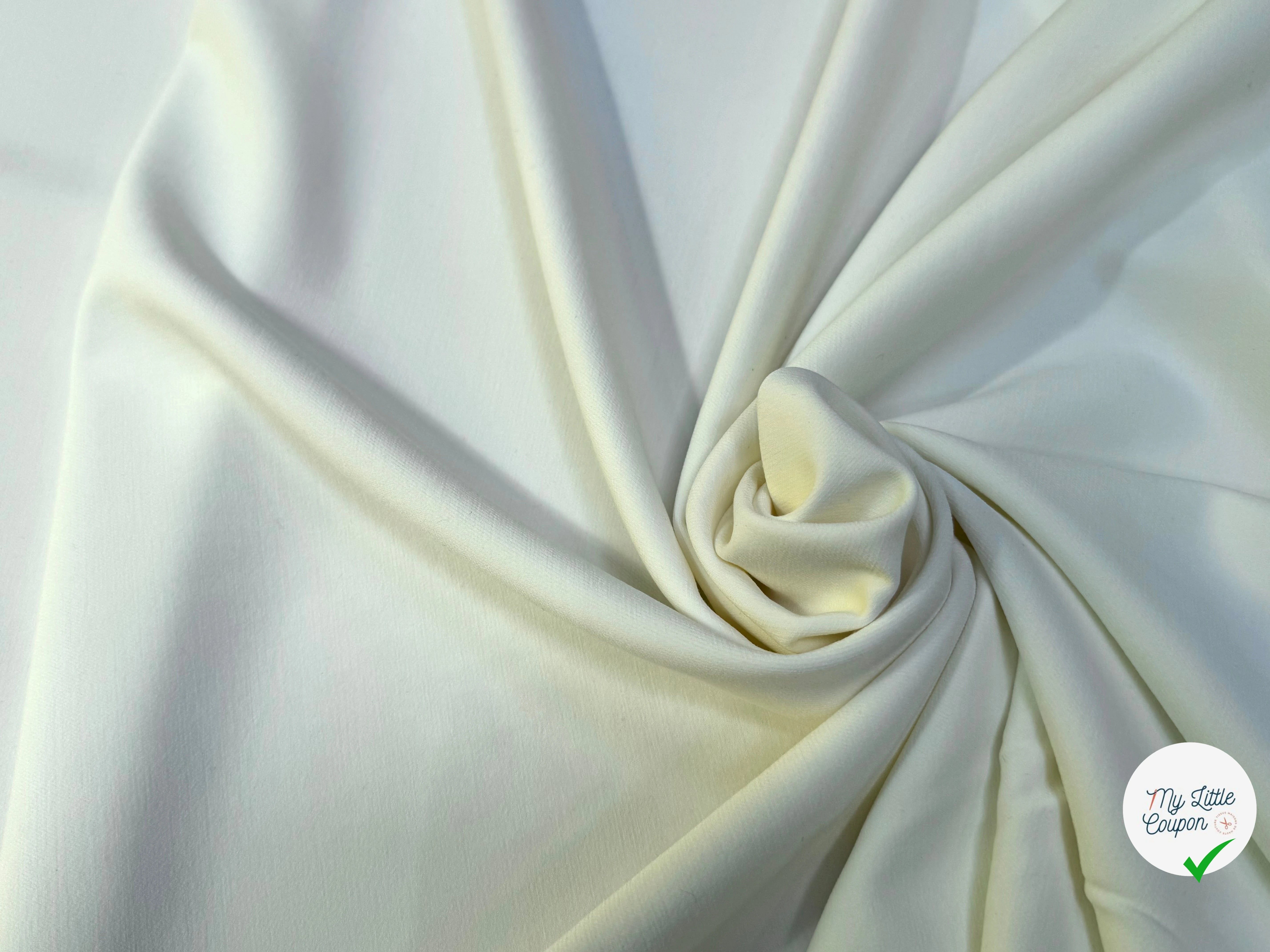 (Chute) GABARDINE ULTRA STRETCH 14% VISCOSE ÉCRU TENUE SUBLIME - My Little Coupon
