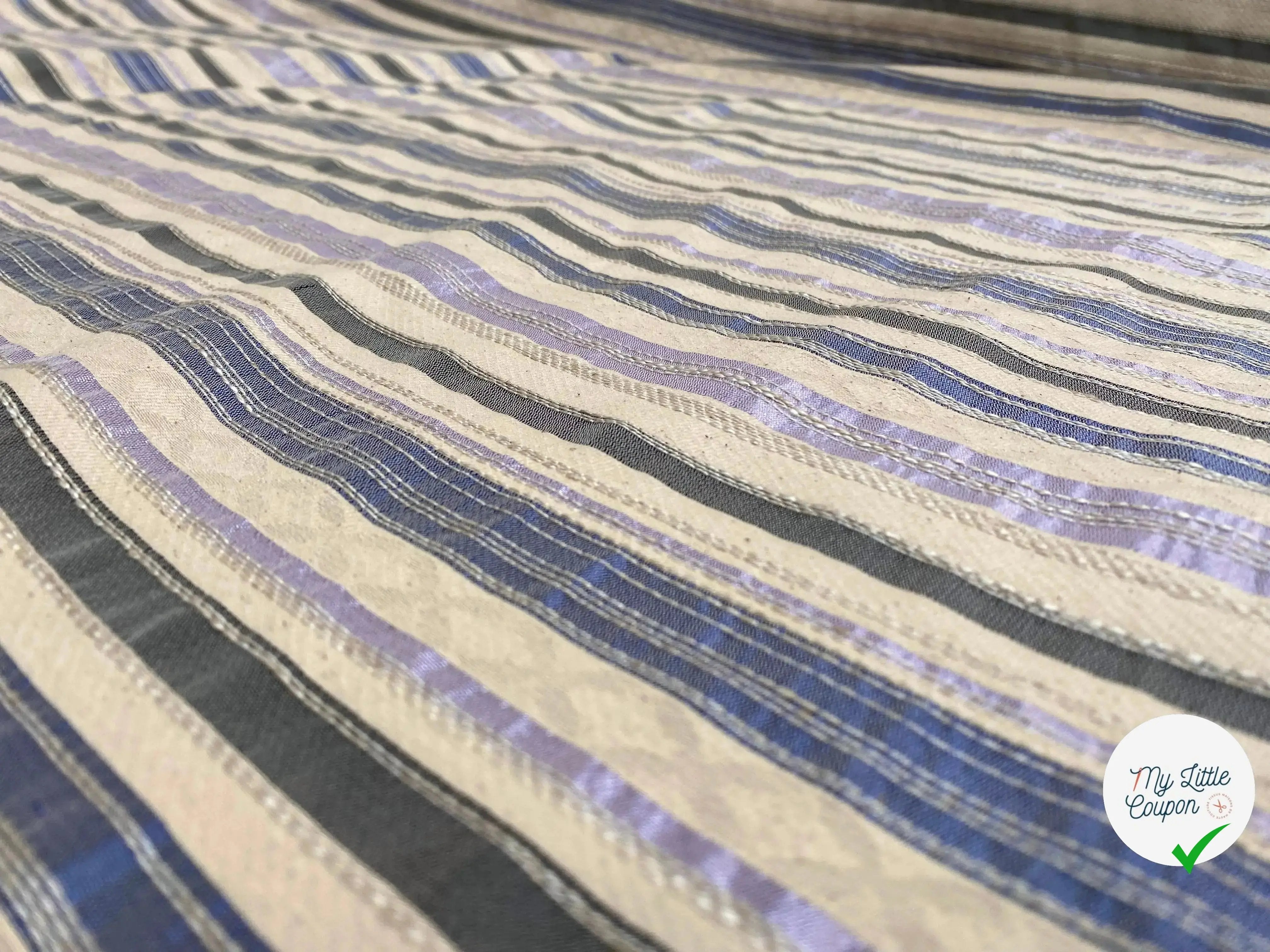 JACQUARD À RAYURES BLEU - My Little Coupon