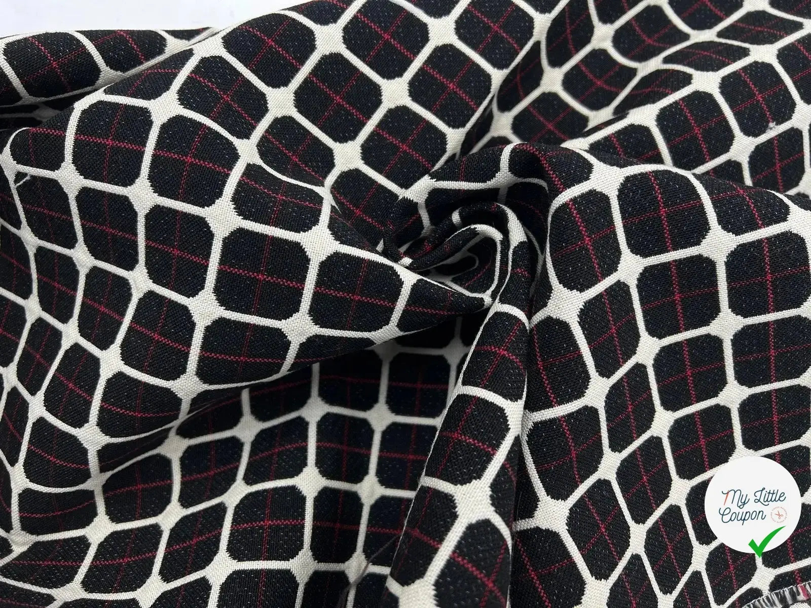 TOILE JACQUARD RÉVERSIBLE MOTIF CARREAUX - My Little Coupon - tissu - coudre