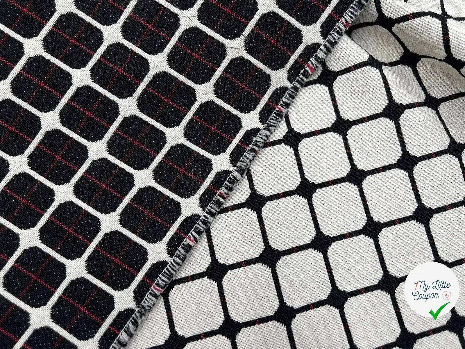 TOILE JACQUARD RÉVERSIBLE MOTIF CARREAUX - My Little Coupon - tissu - coudre