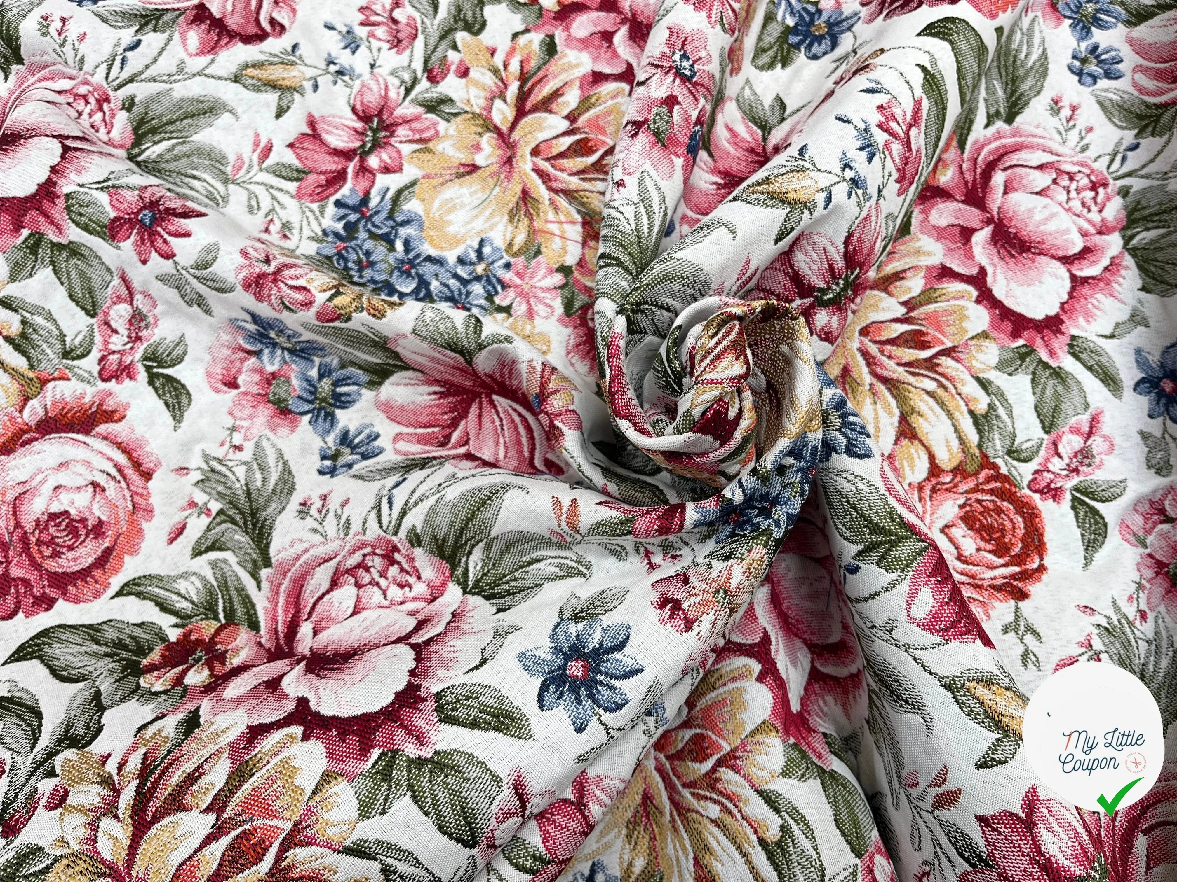 JACQUARD TISSÉ TEINT ALAIS ALLOVER ÉCRU ROSE - My Little Coupon