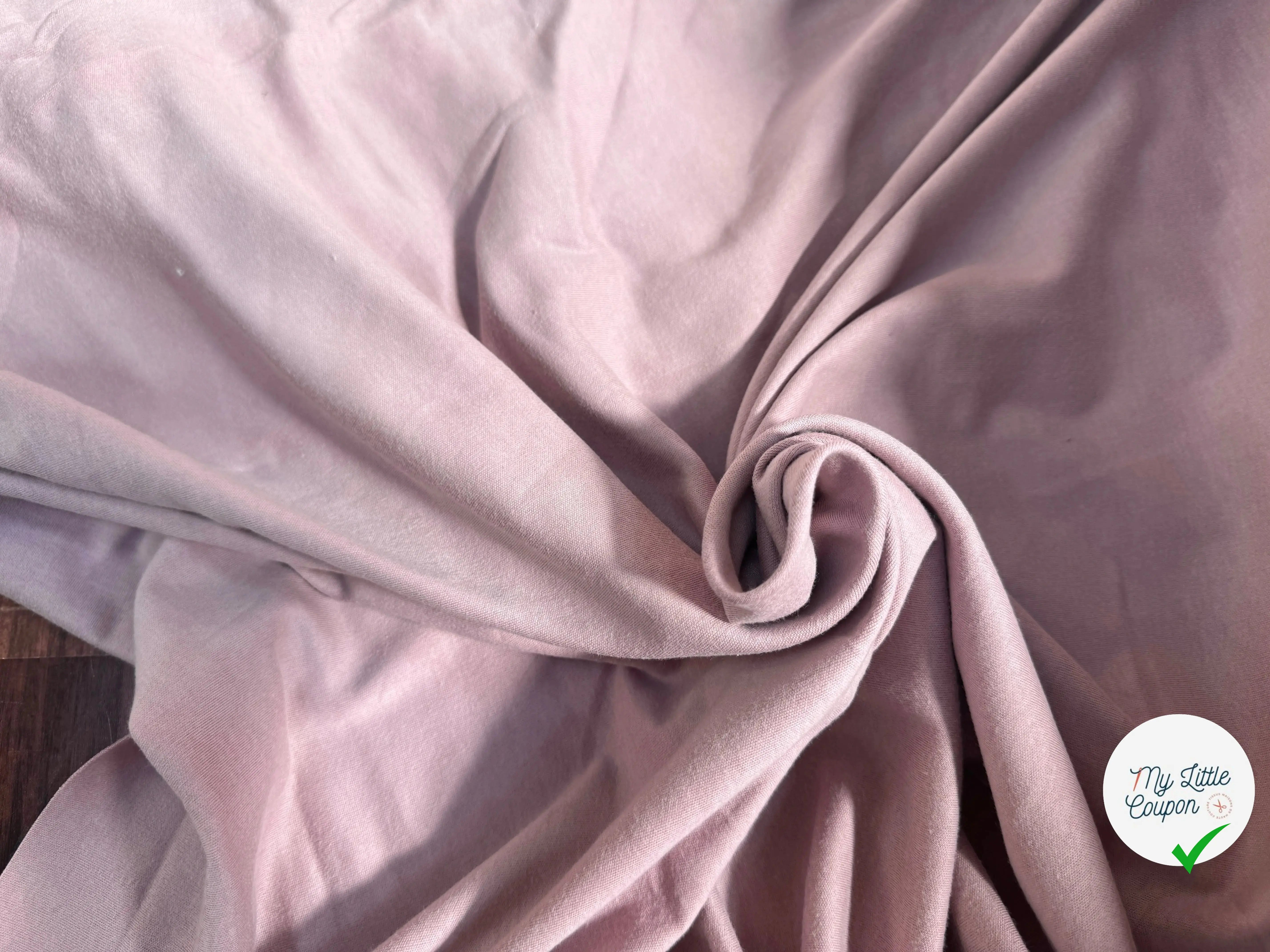 JERSEY COTON BIO VIEUX ROSE TUBULAIRE 75CM MADE IN FRANCE - My Little Coupon