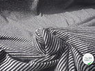 JERSEY DE COTON GRIS CHINÉ STRIPES NOIRES HORIZONTALES - My Little Coupon