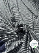 JERSEY DE COTON GRIS CHINÉ STRIPES NOIRES HORIZONTALES - My Little Coupon