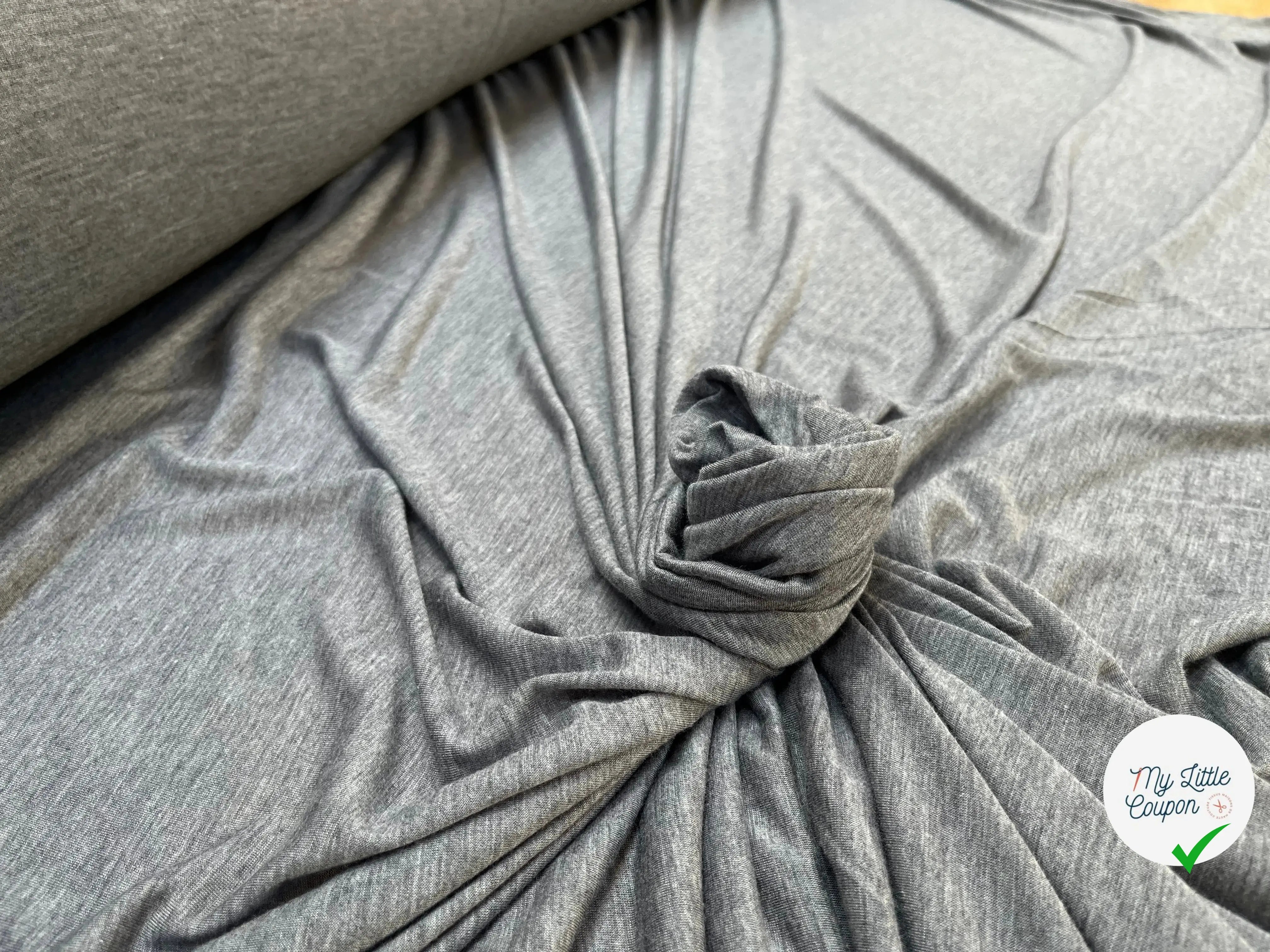 JERSEY DE COTON GRIS FONCÉ - My Little Coupon