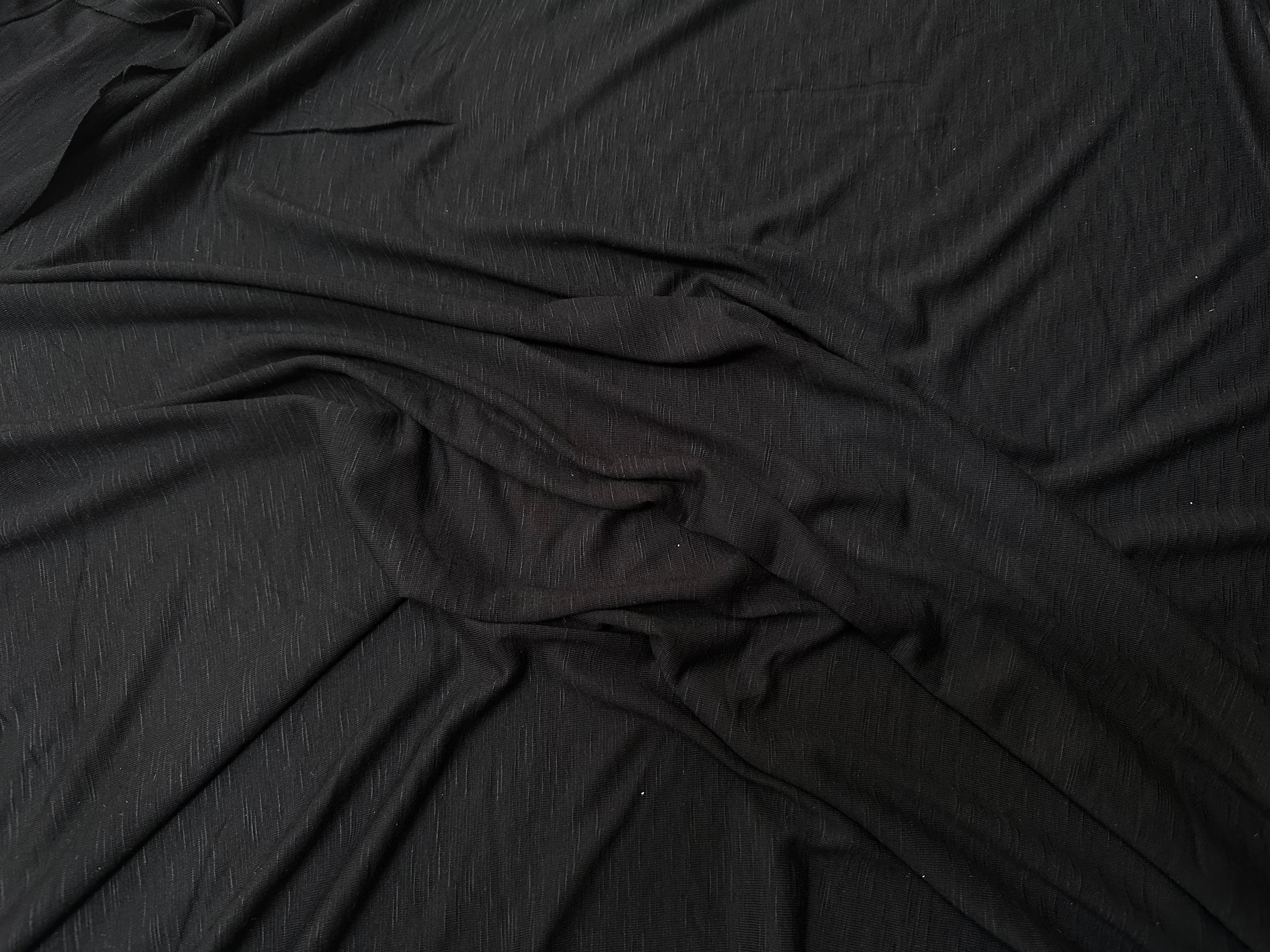 JERSEY DE COTON JASPÉ NOIR - My Little Coupon