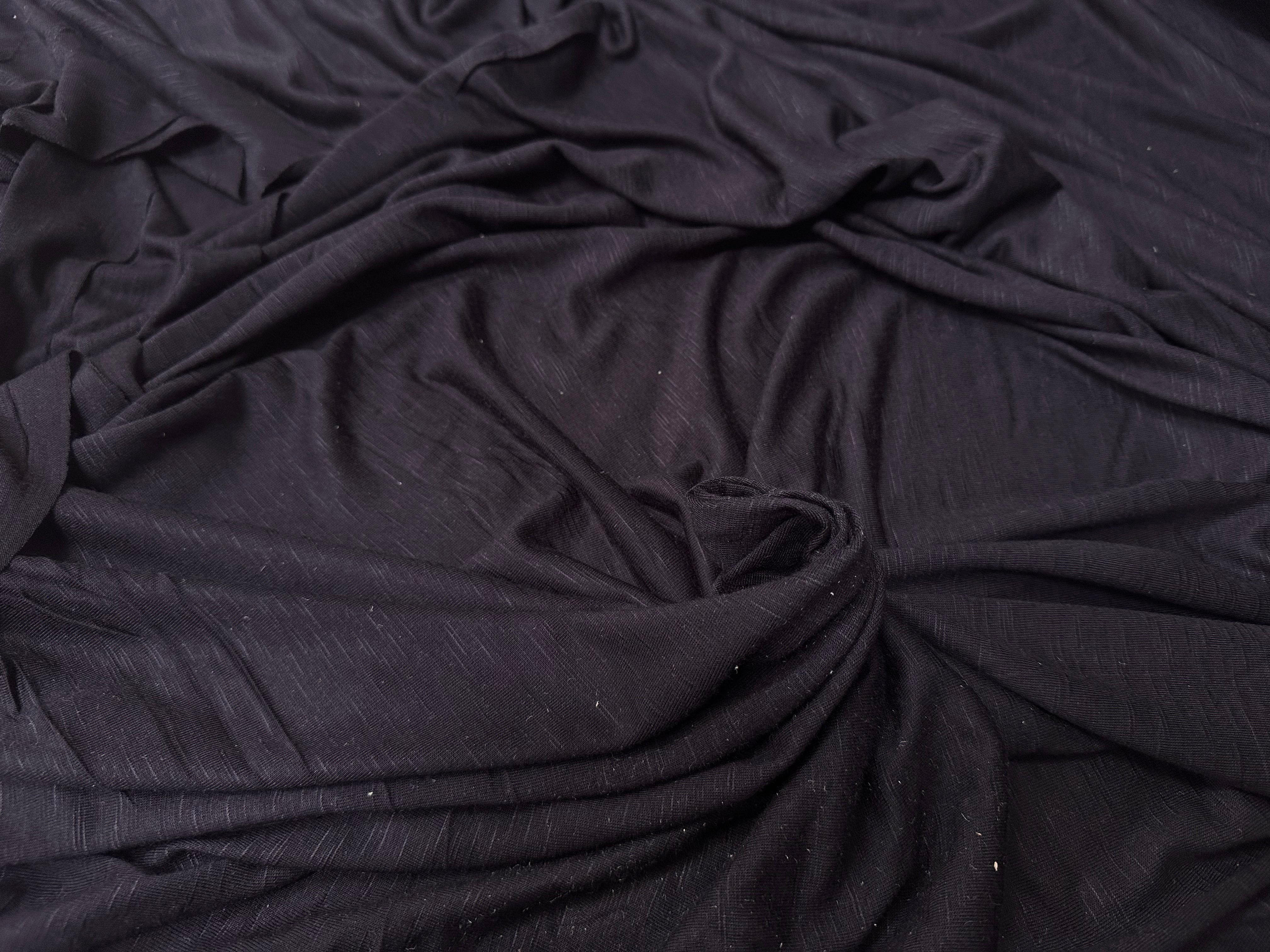 JERSEY DE COTON JASPÉ NOIR - My Little Coupon