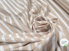 JERSEY DE COTON RAYURES BEIGE FONDU ET BLANCHES - My Little Coupon - tissu - coudre
