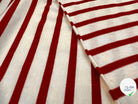 JERSEY DE COTON RAYURES ROUGE PERSAN FOND BEIGE ÉCRU - My Little Coupon - tissu - coudre