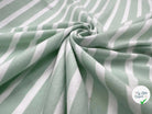 JERSEY DE COTON RAYURES VERT AMANDE FOND NEIGE - My Little Coupon - tissu - coudre