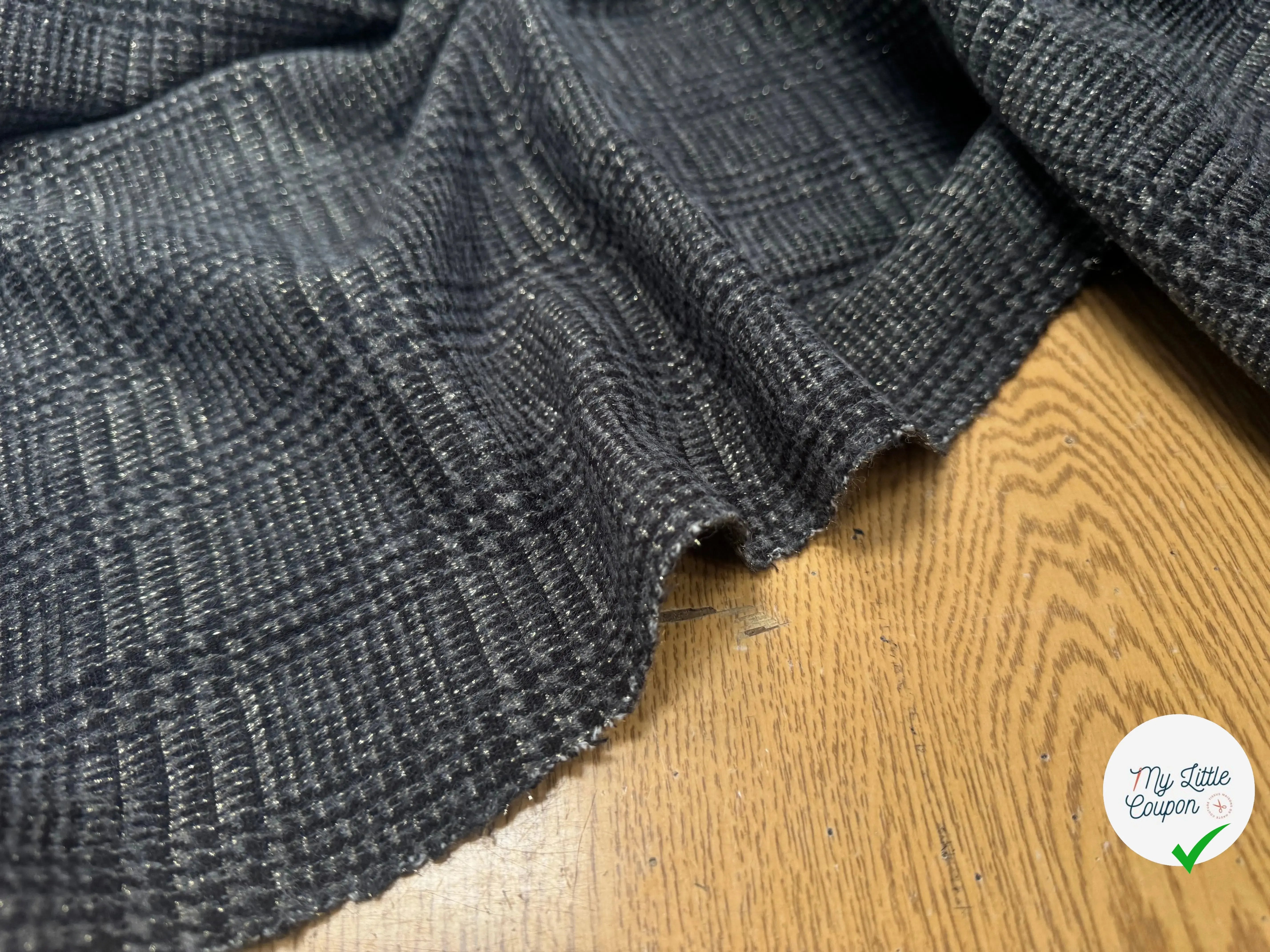 JERSEY DE LAINE PRINCE DE GALLES LUREX - My Little Coupon