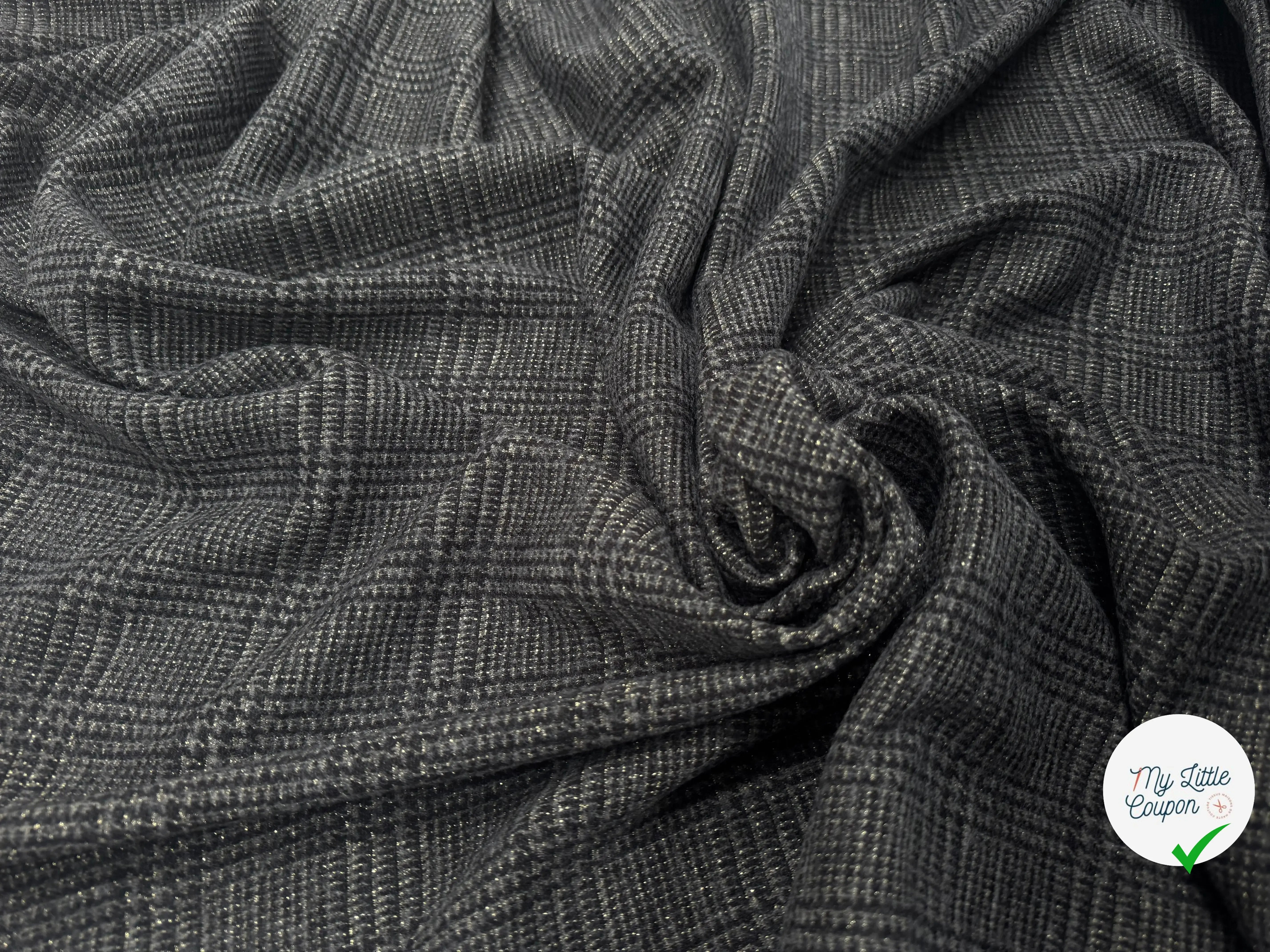 JERSEY DE LAINE PRINCE DE GALLES LUREX - My Little Coupon