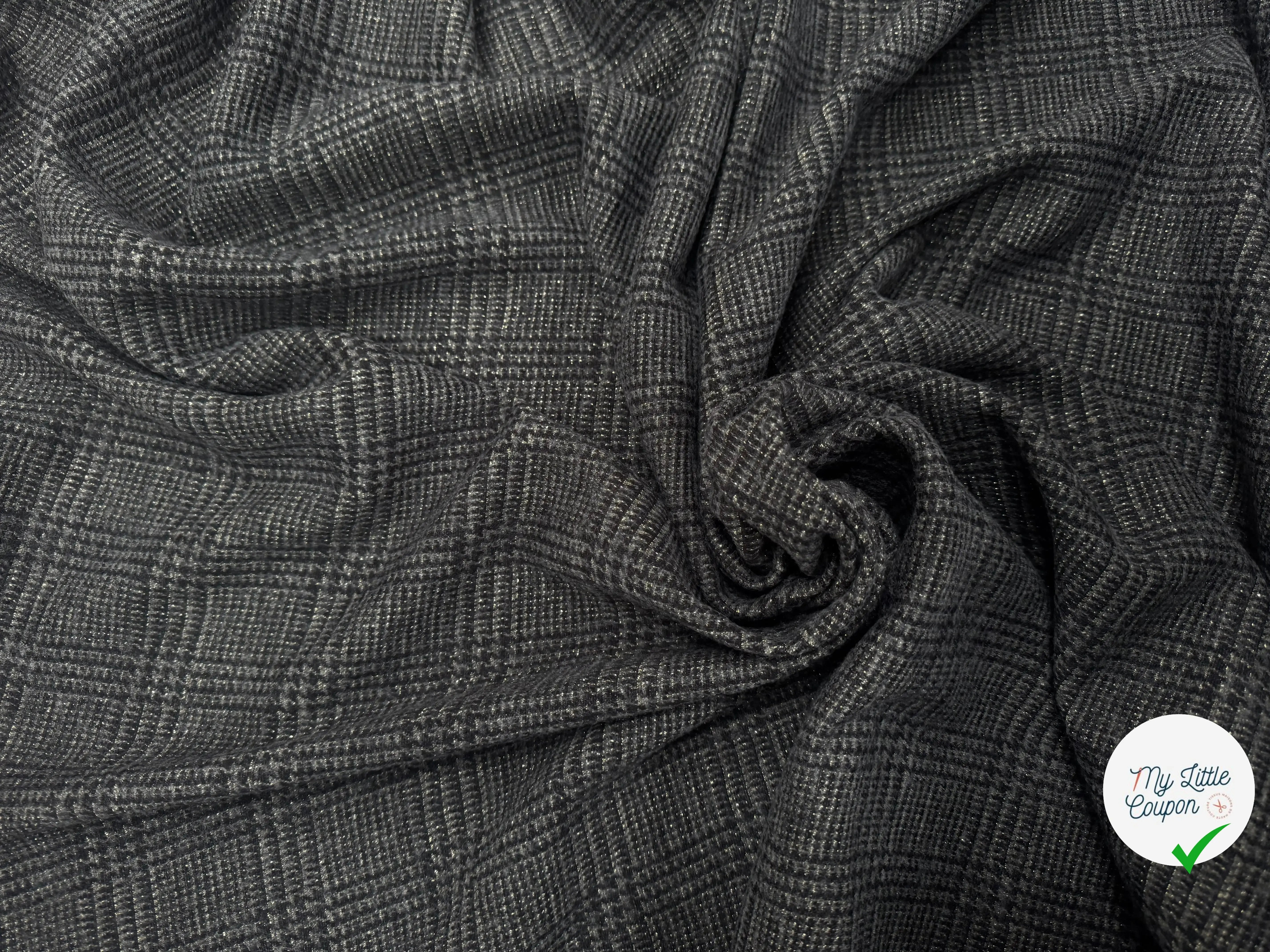 JERSEY DE LAINE PRINCE DE GALLES LUREX - My Little Coupon