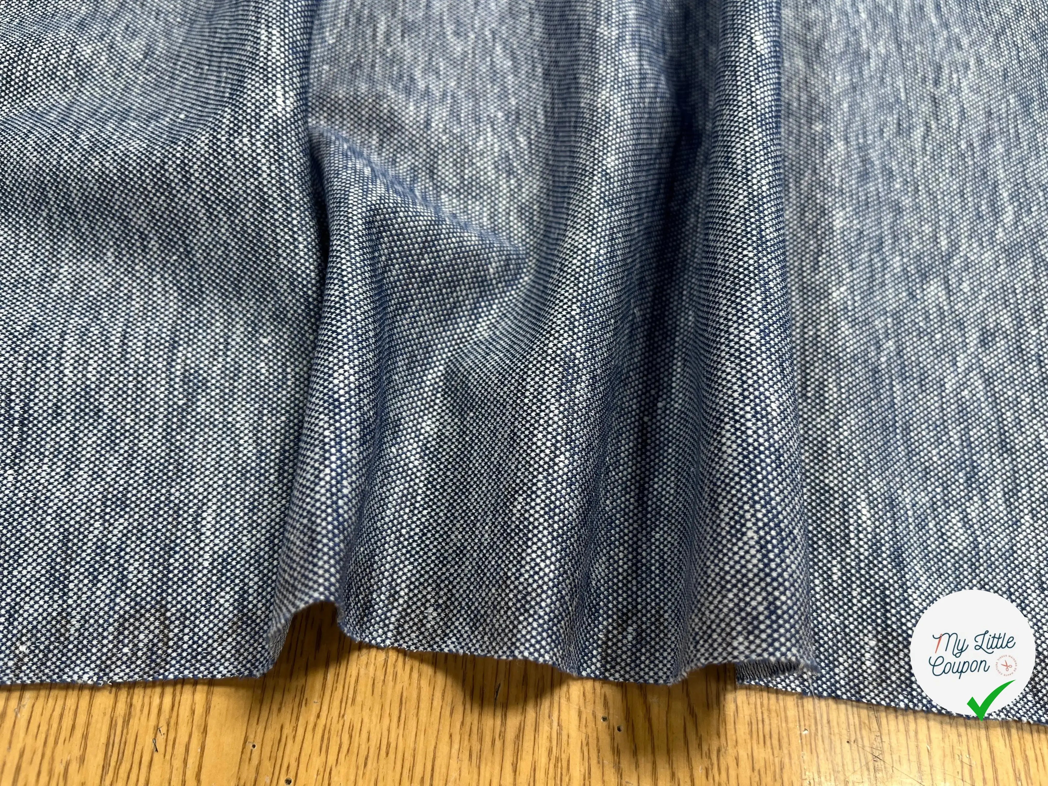 JERSEY PIQUÉ DE COTON BLEU GRIS - My Little Coupon
