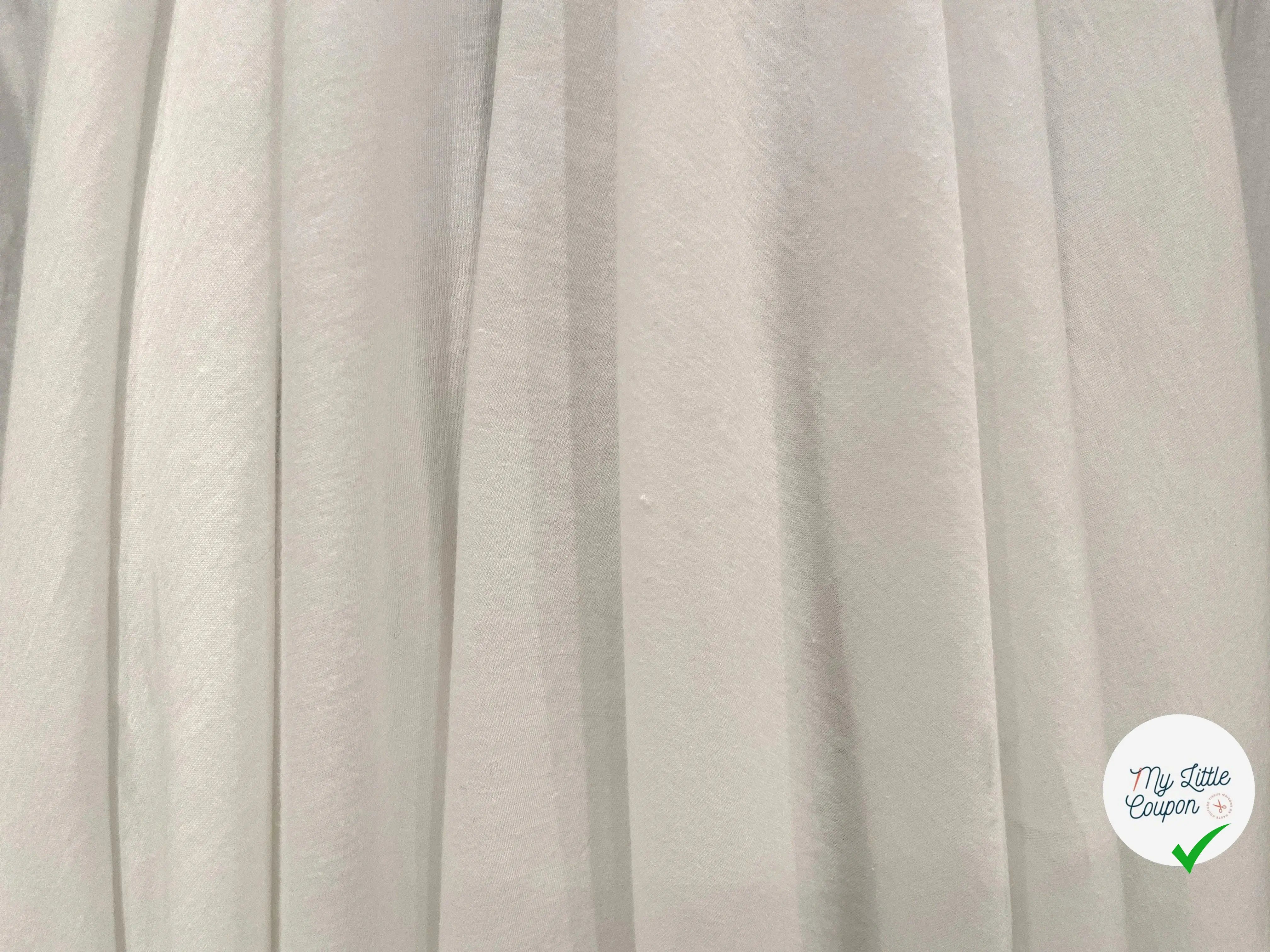 JERSEY T-SHIRT 100% COTON BLANC CASSÉ - My Little Coupon - tissu - coudre