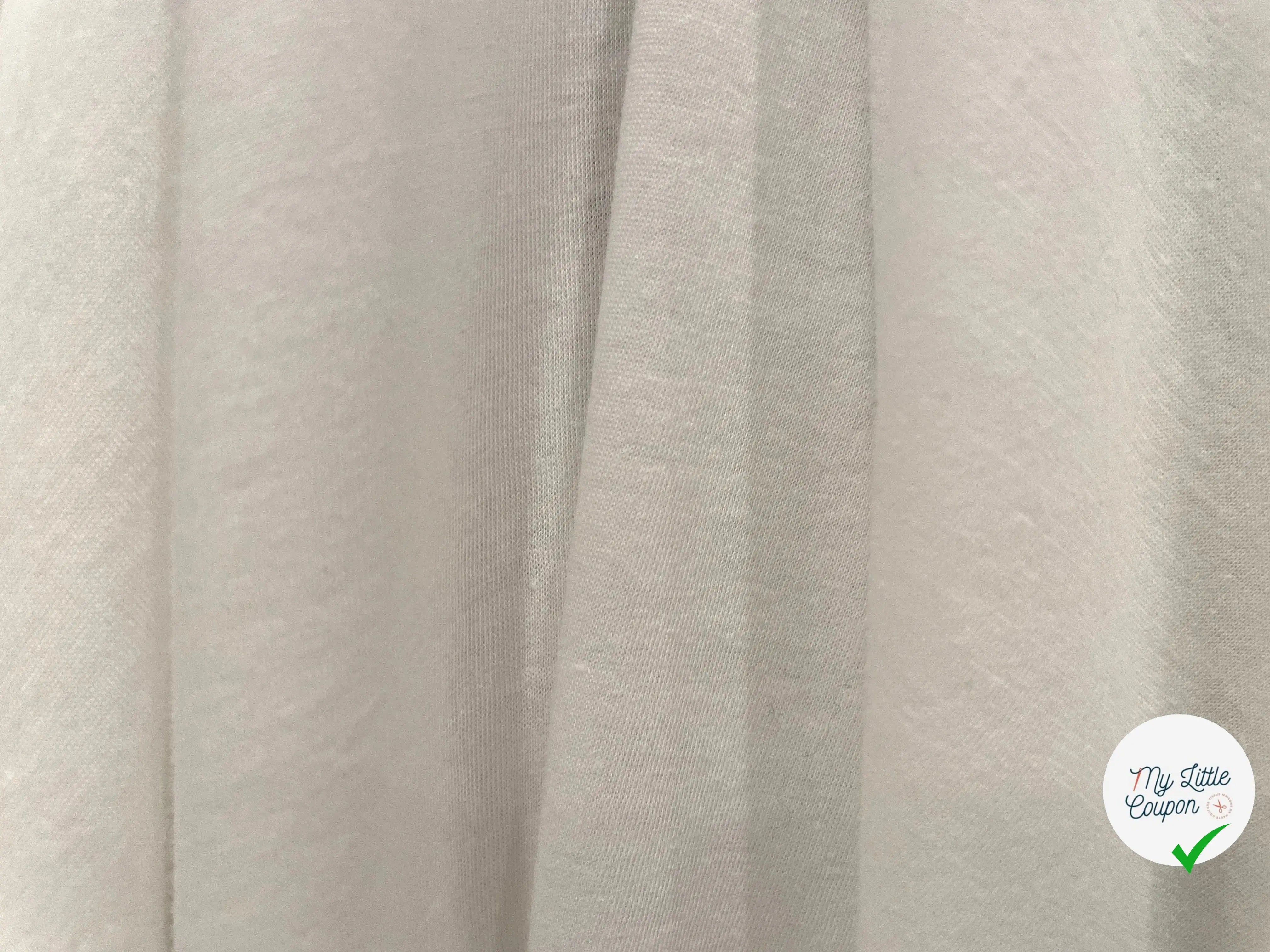 JERSEY T-SHIRT 100% COTON BLANC CASSÉ - My Little Coupon - tissu - coudre