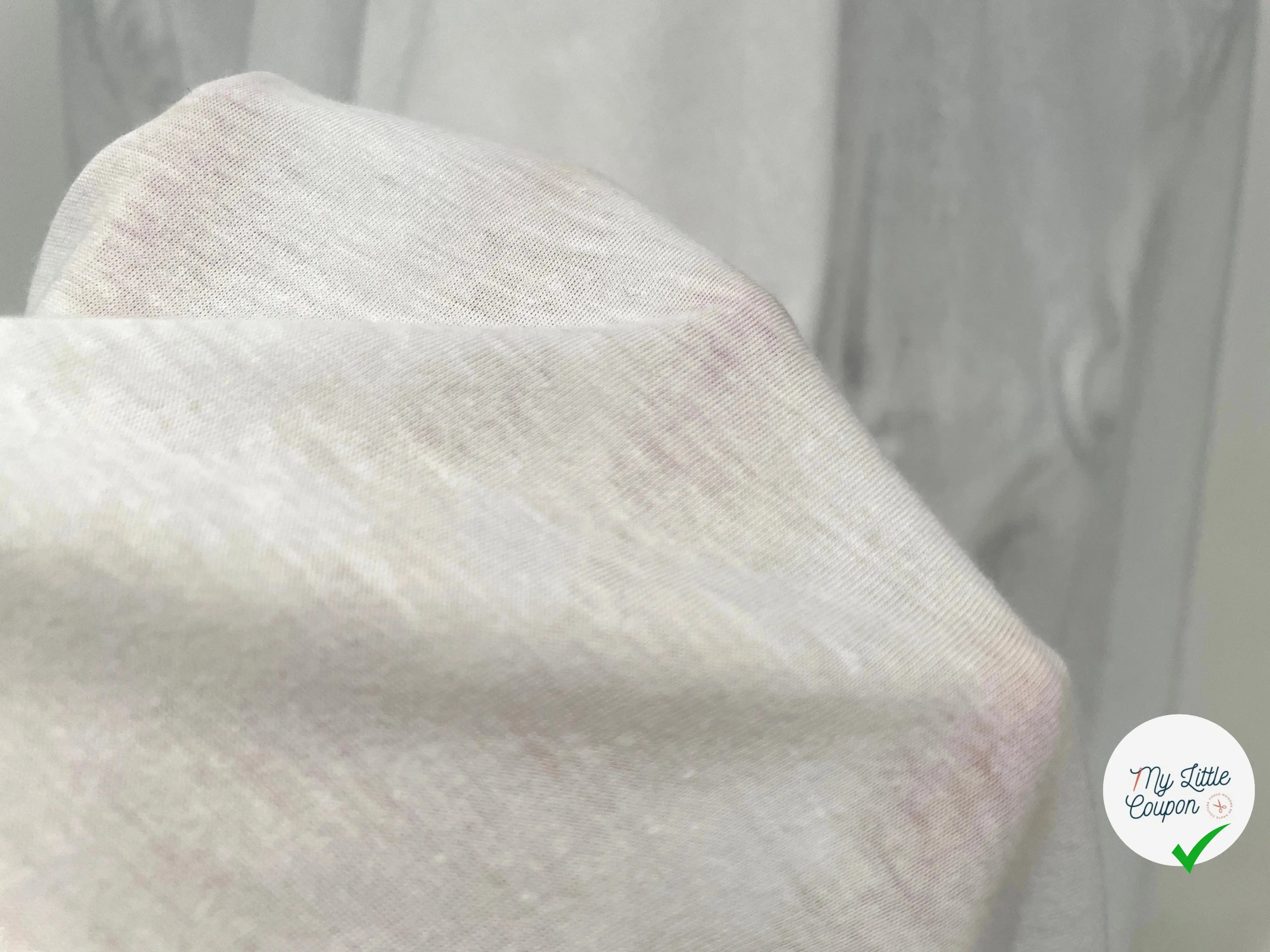 JERSEY T-SHIRT 100% COTON BLANC CASSÉ - My Little Coupon - tissu - coudre