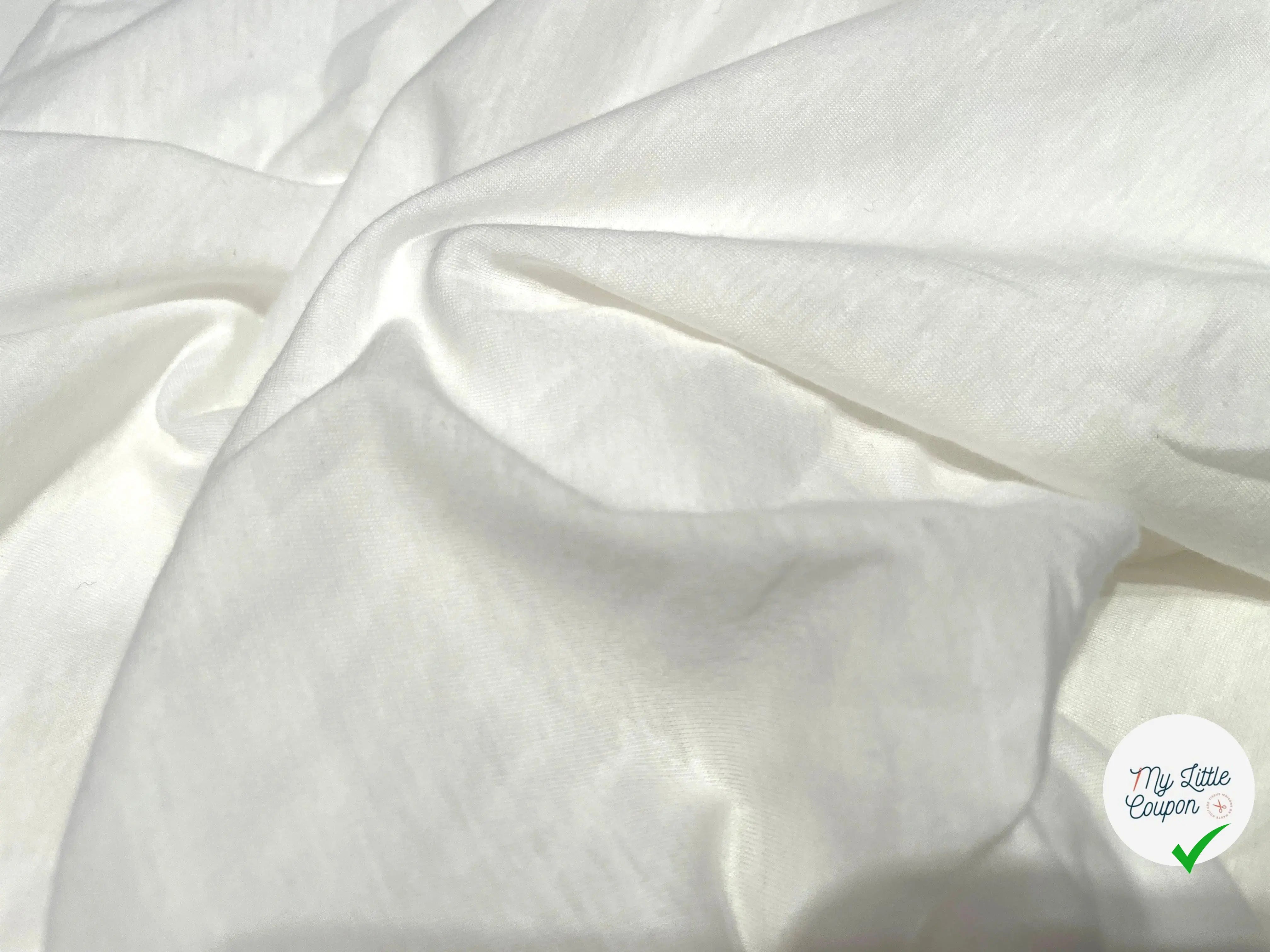 JERSEY T-SHIRT 100% COTON BLANC CASSÉ - My Little Coupon - tissu - coudre