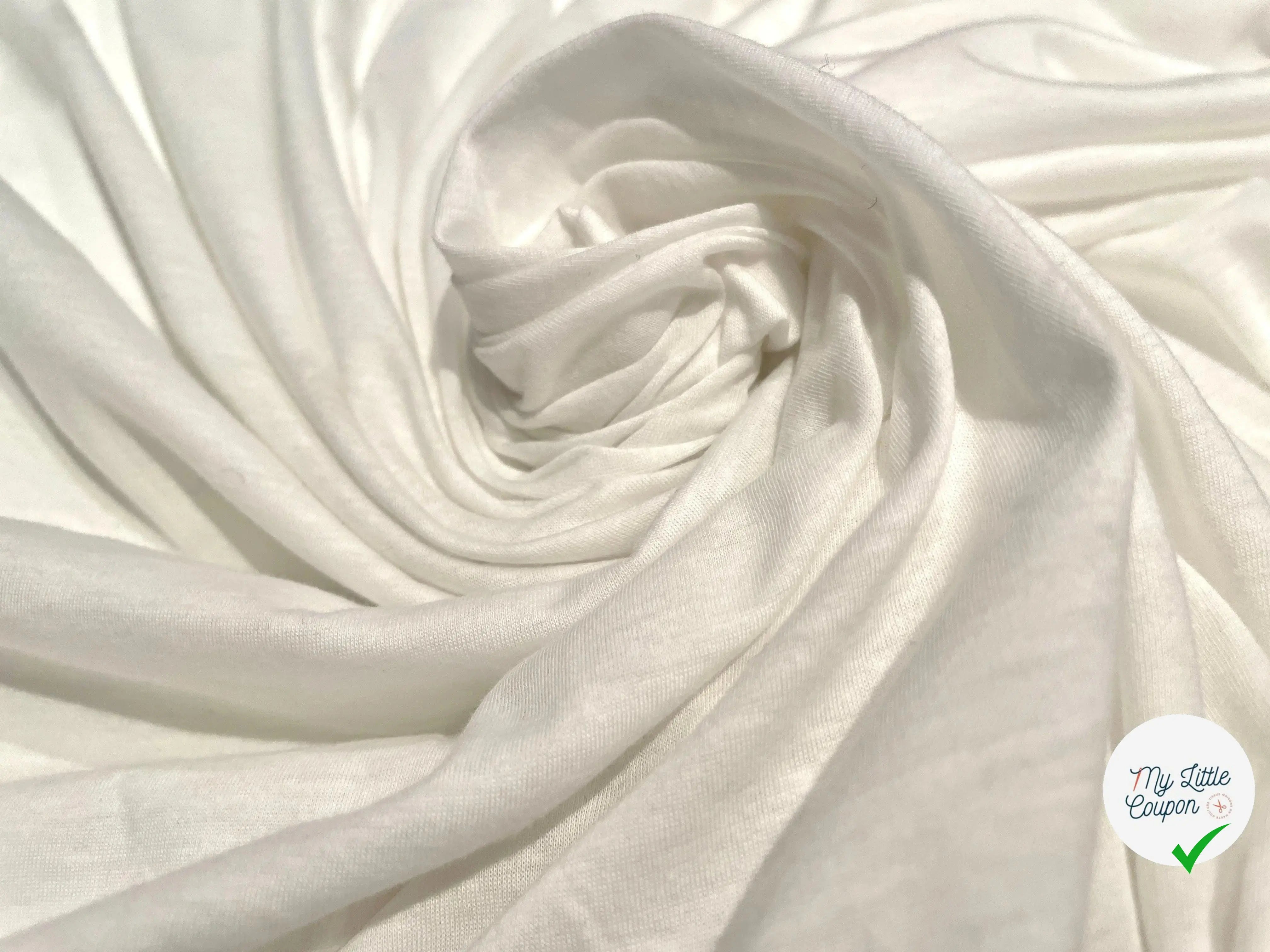 JERSEY T-SHIRT 100% COTON BLANC CASSÉ - My Little Coupon - tissu - coudre