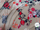 JERSEY VISCOSE FLEURS DE BEIGE ARABESQUE - My Little Coupon