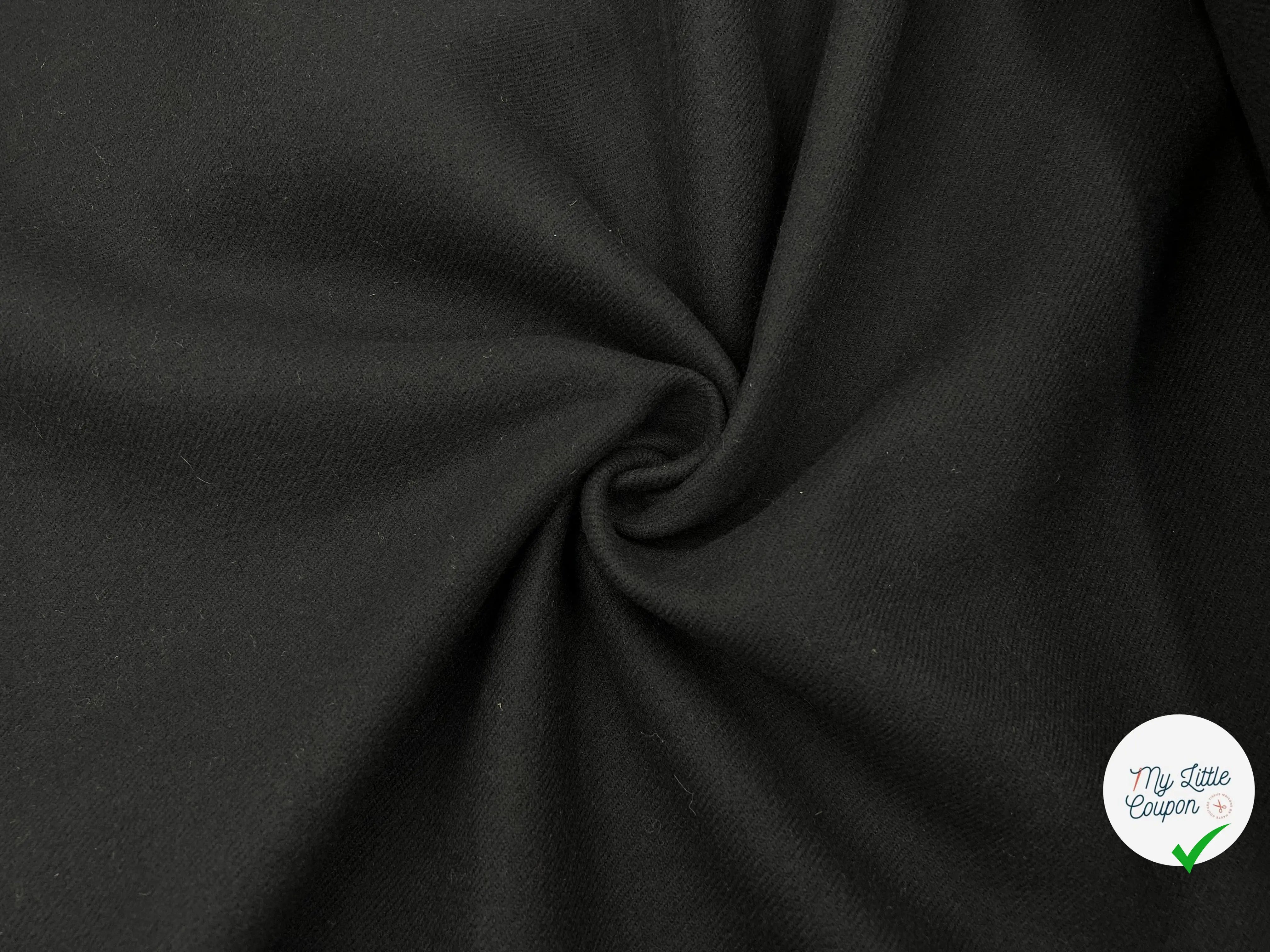 LAINAGE CABAN NOIR STRIÉ - My Little Coupon - tissu - coudre